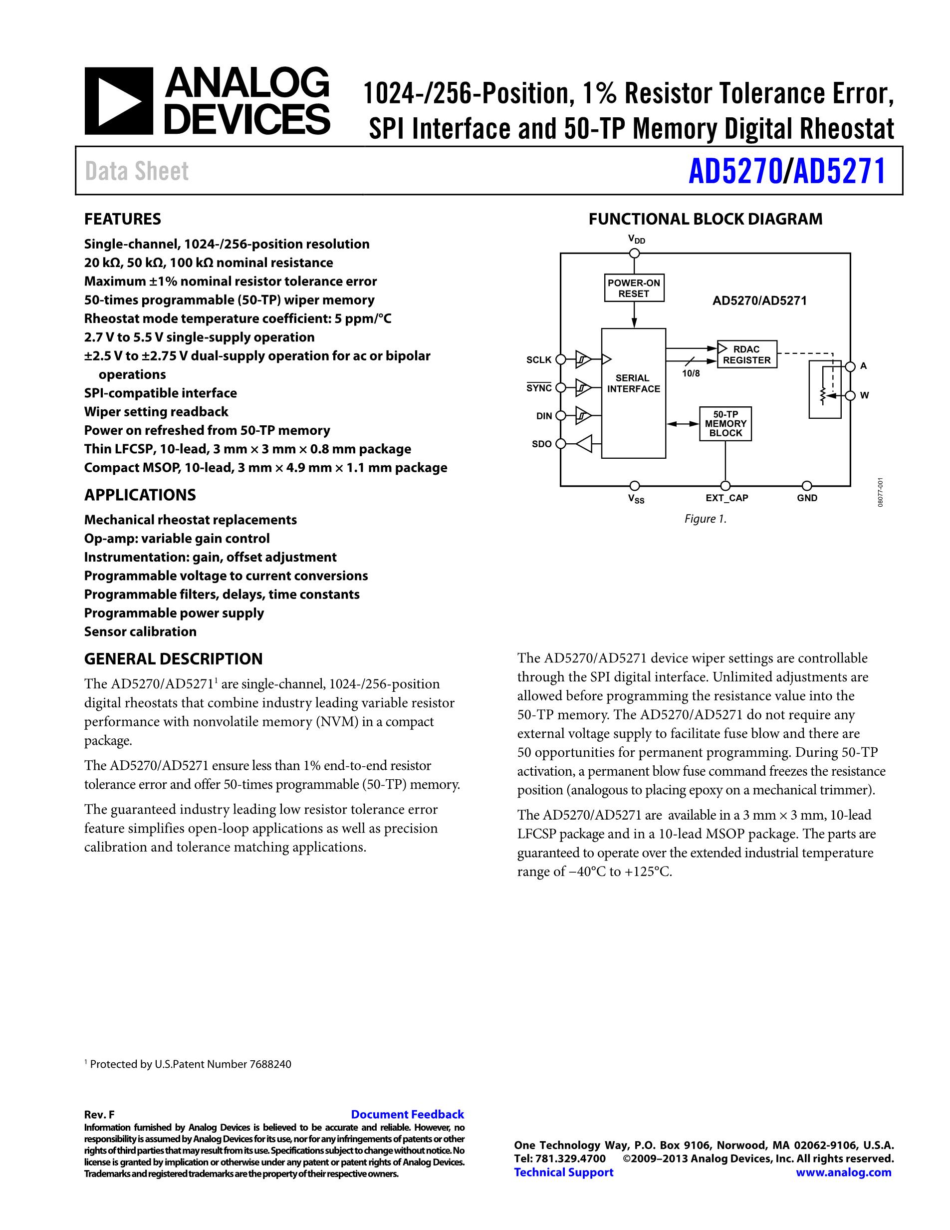 AD5270BCPZ-100-RL7's pdf picture 1