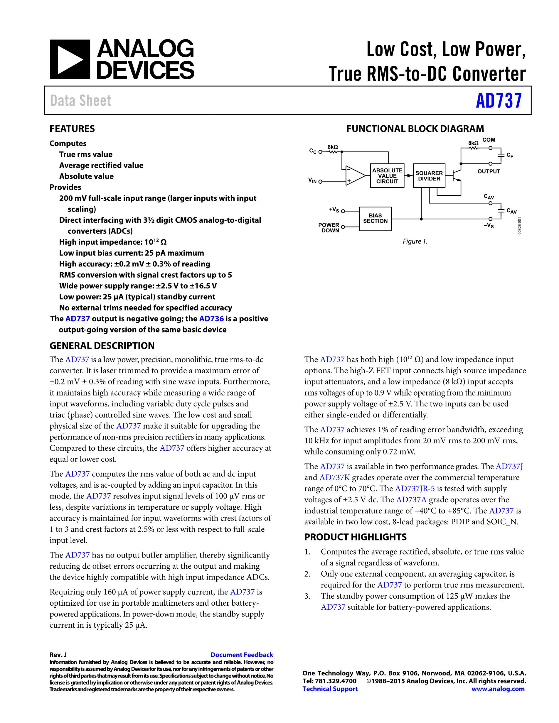 AD737KRZ-R7's pdf picture 1