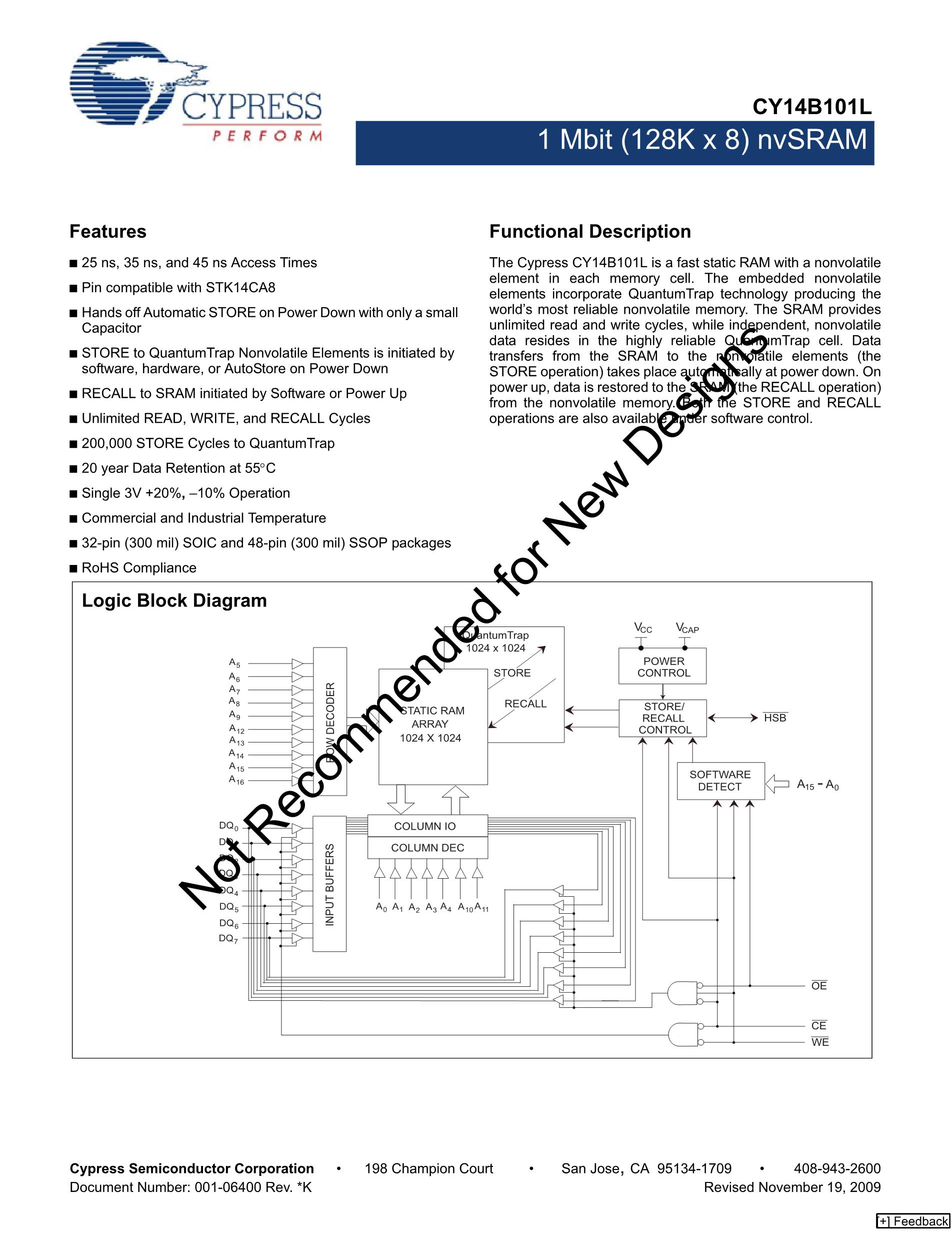 CY14B101L-SP45XCT's pdf picture 1