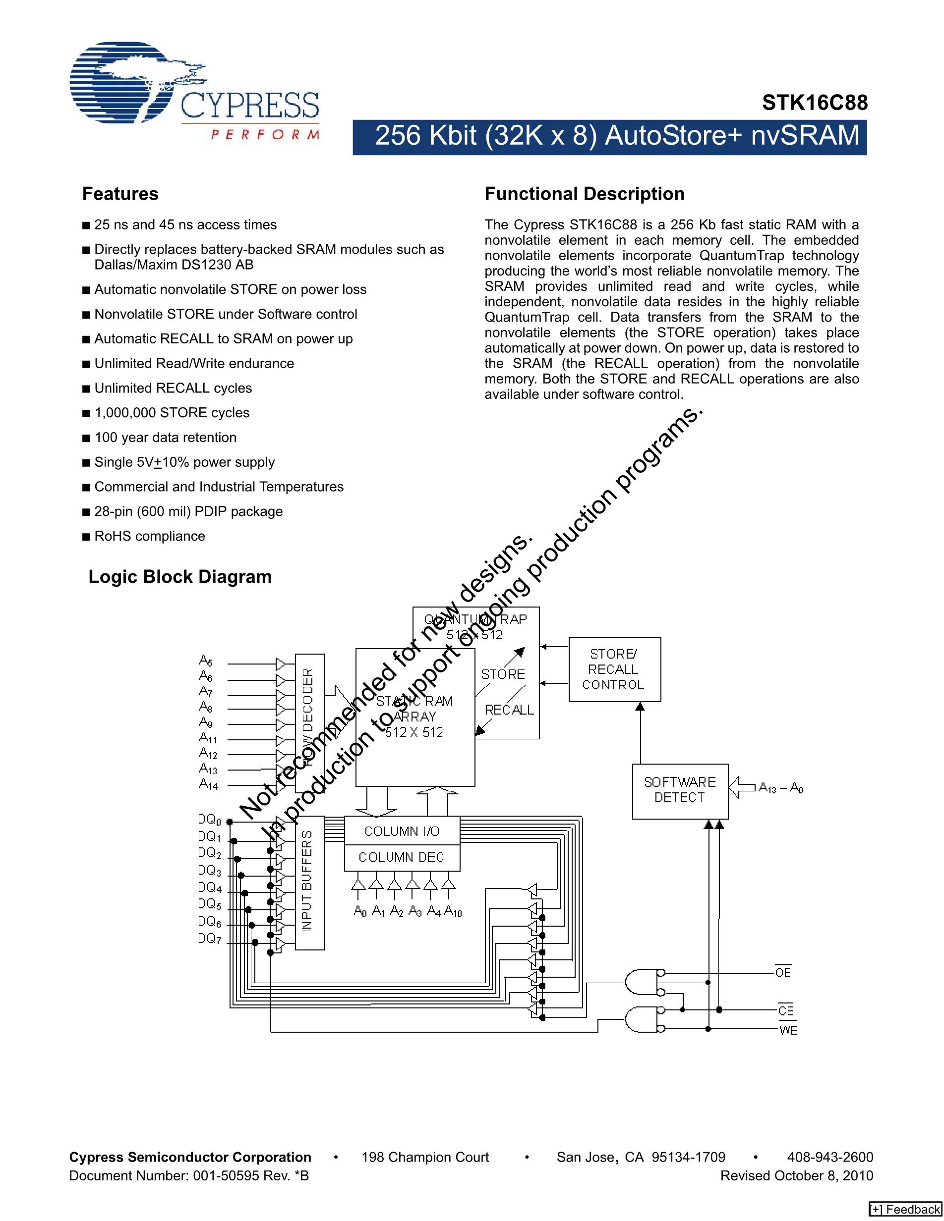 STK16C88-WF45's pdf picture 1