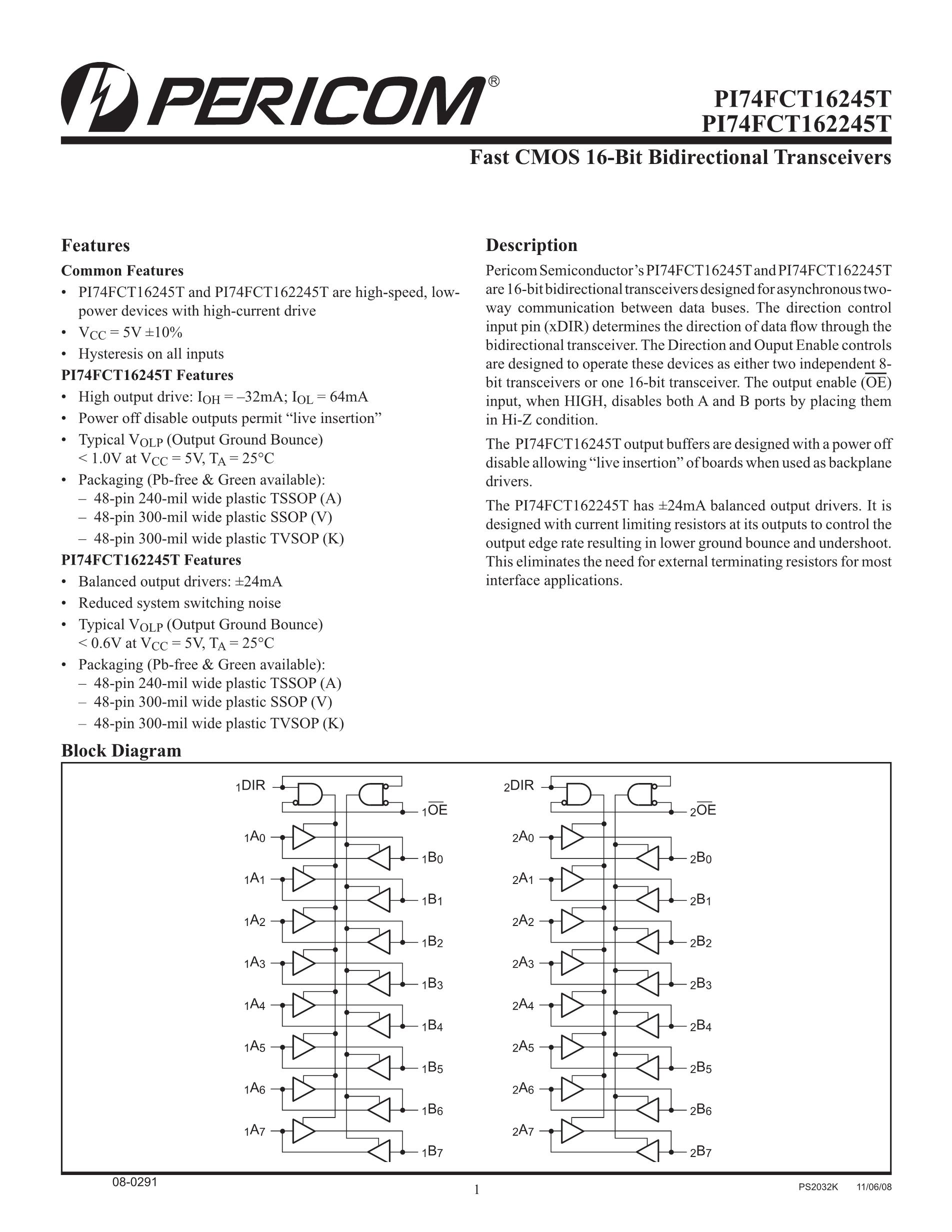 PI74FCT163244AVX's pdf picture 1