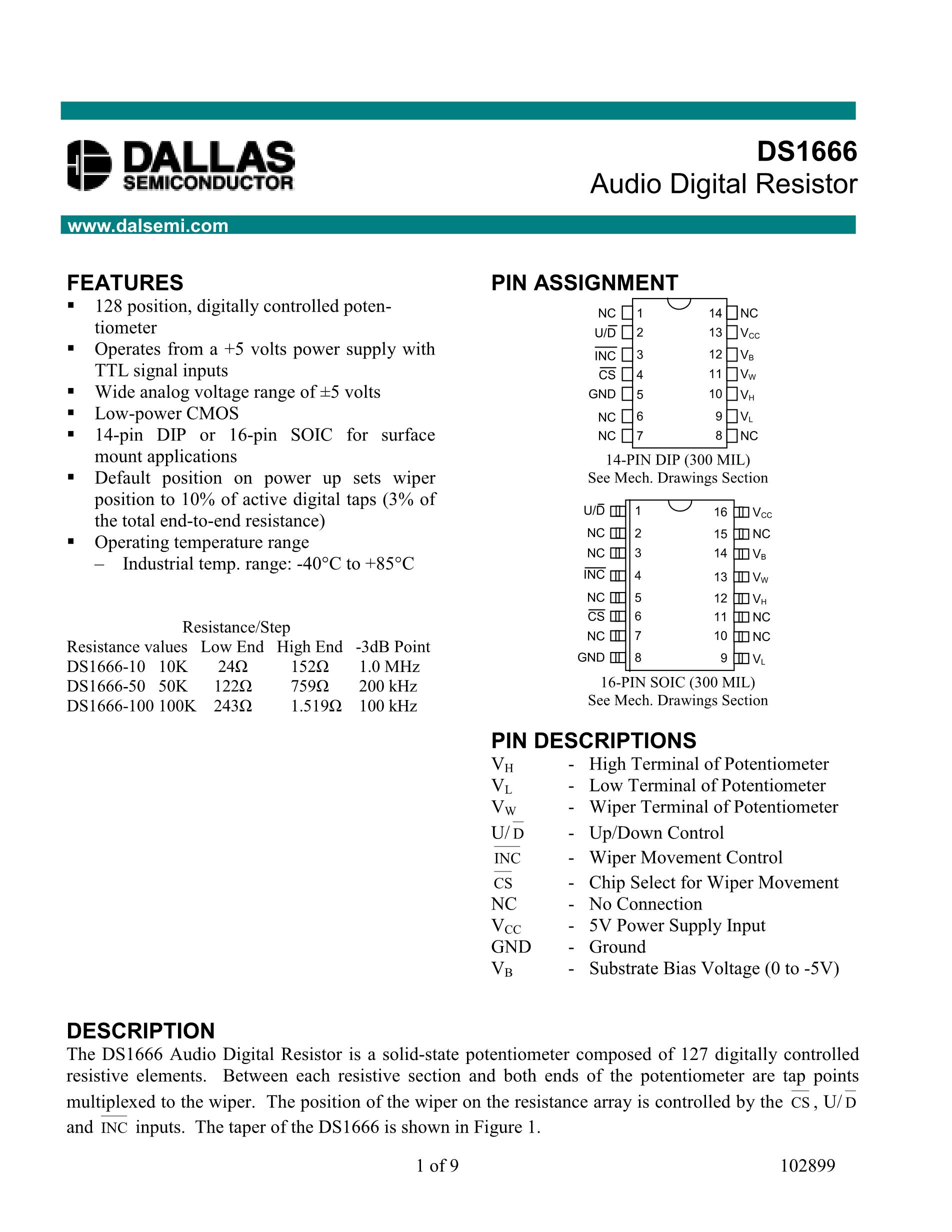 DS1267-100's pdf picture 1