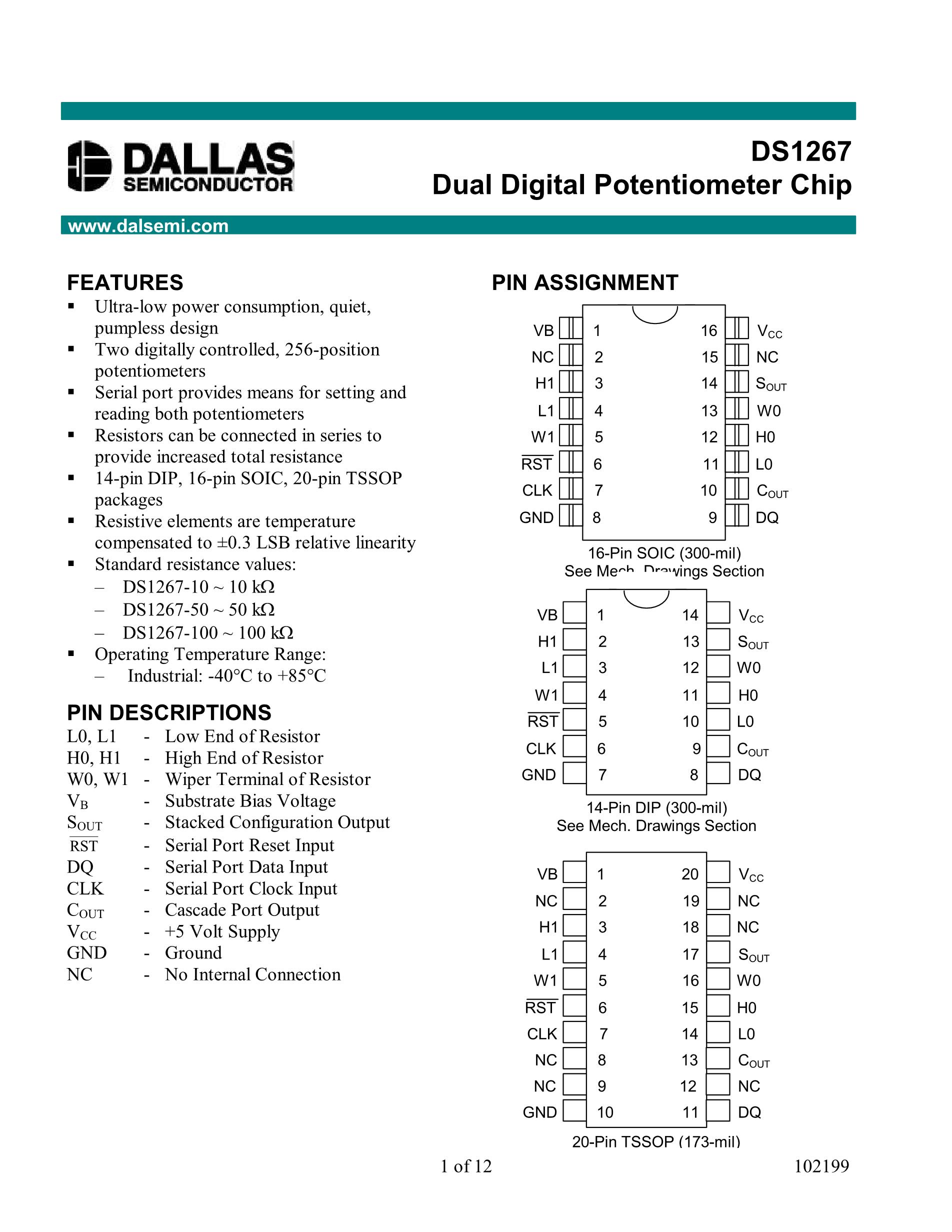 DS1267E-10+'s pdf picture 1