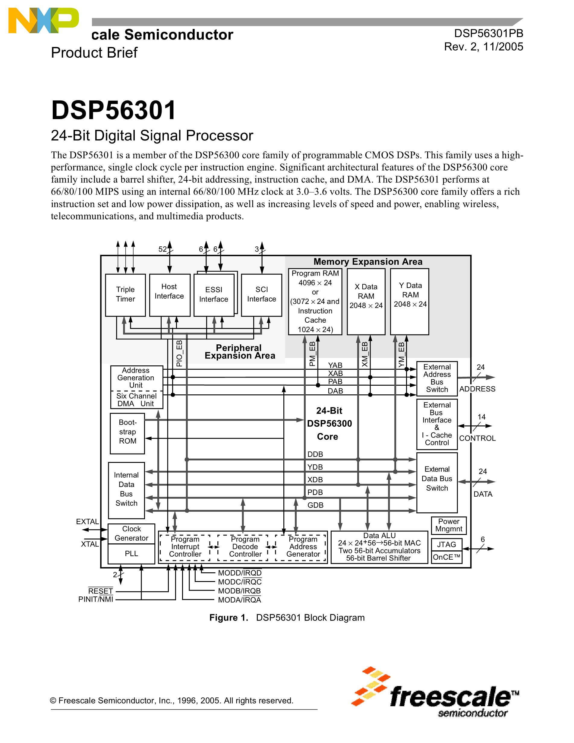 DSP56301AG100's pdf picture 1