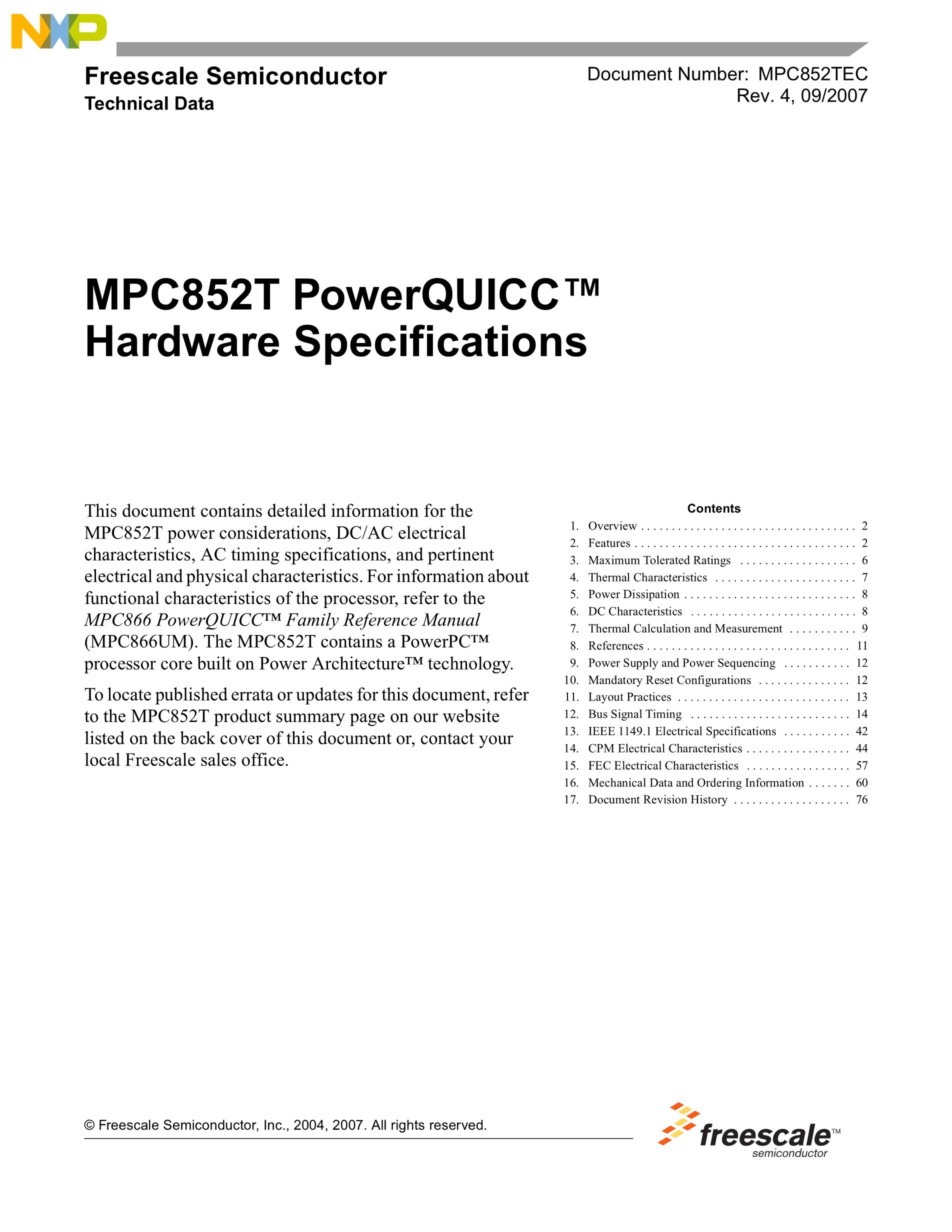 MPC852TVR50A's pdf picture 1