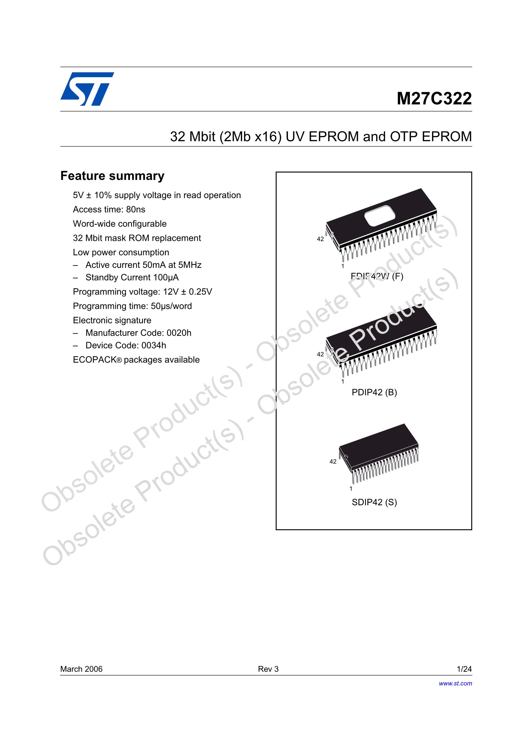 M27C322-100F1's pdf picture 1