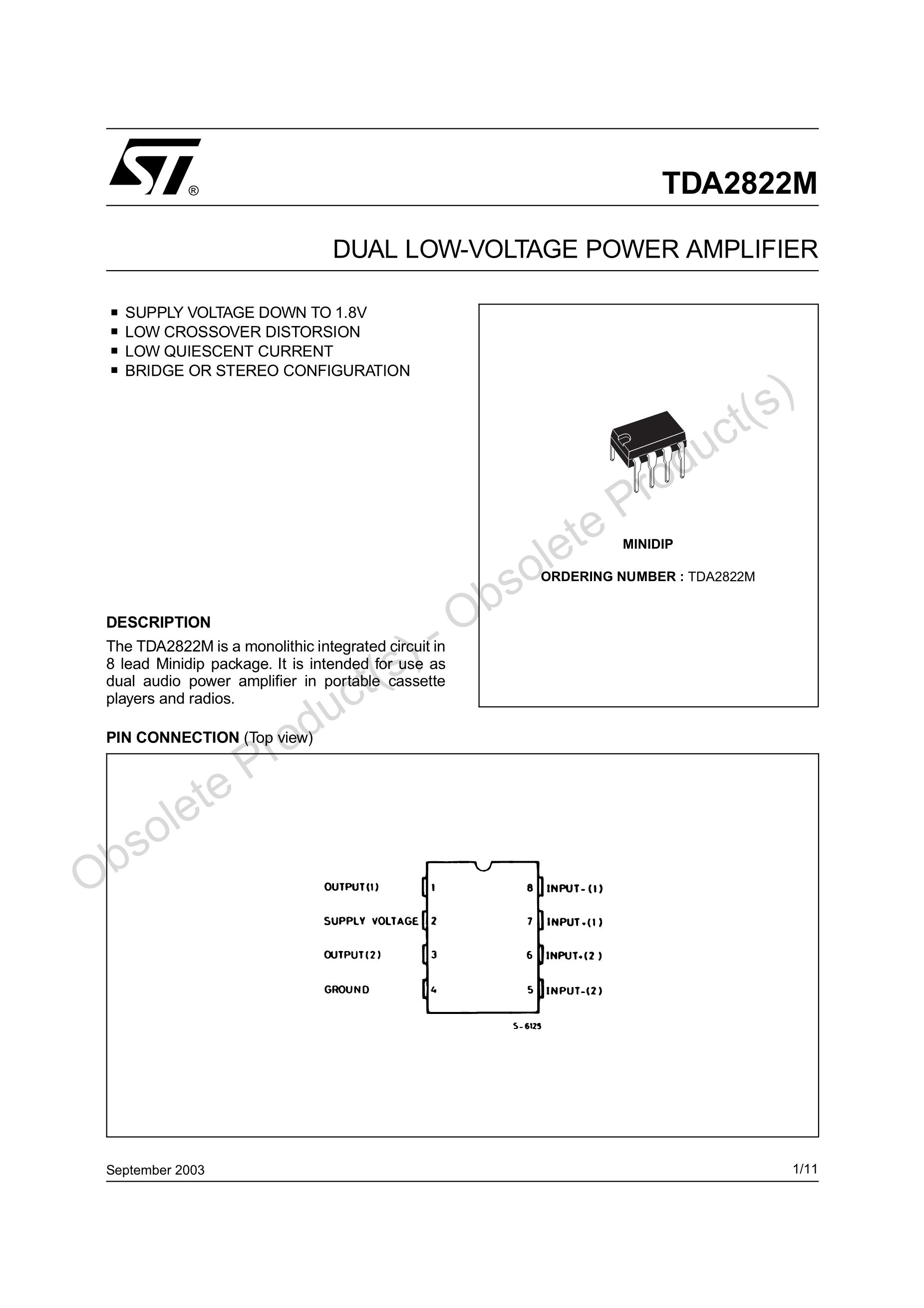 TDA2822M's pdf picture 1