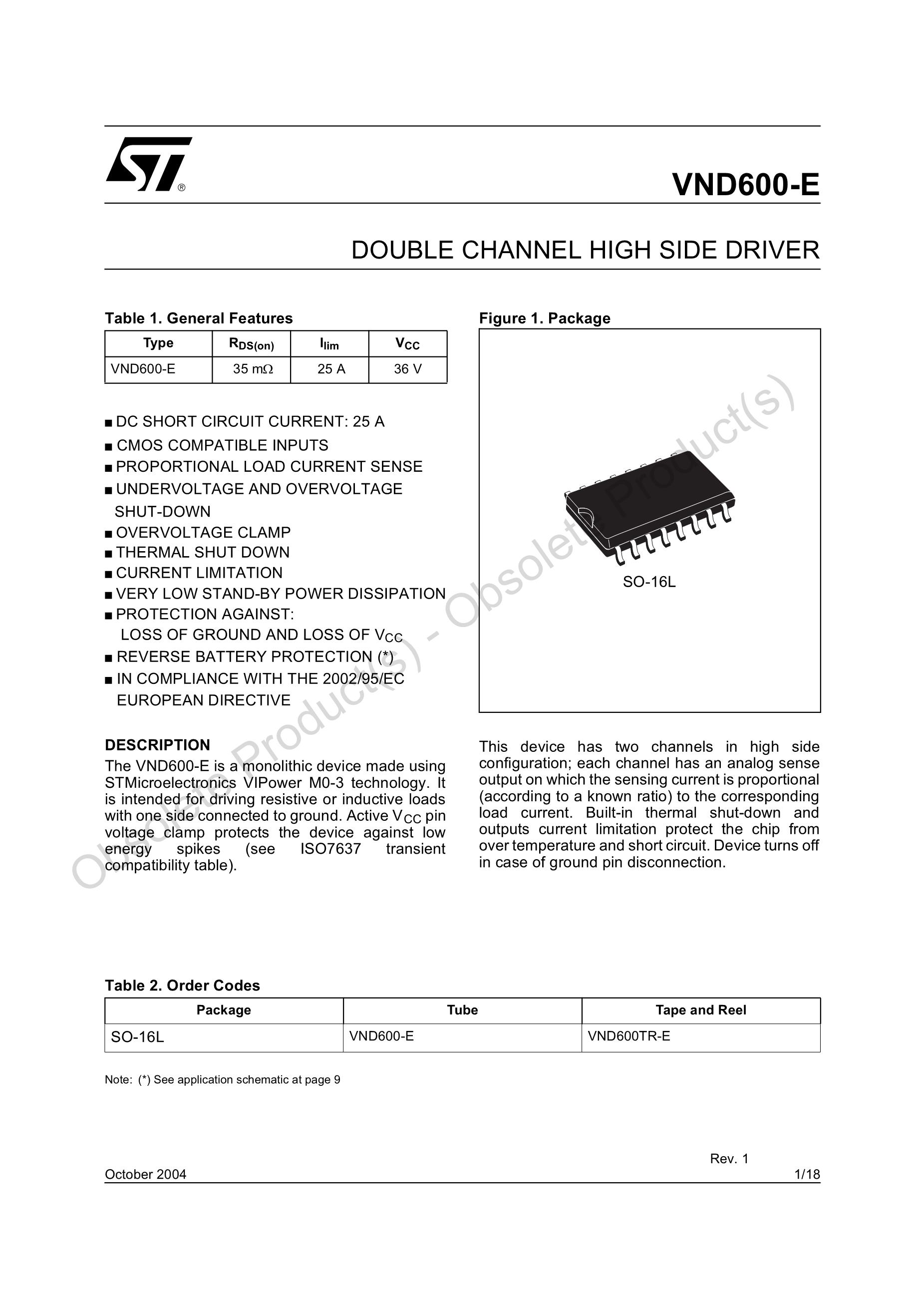 VND600EP's pdf picture 1