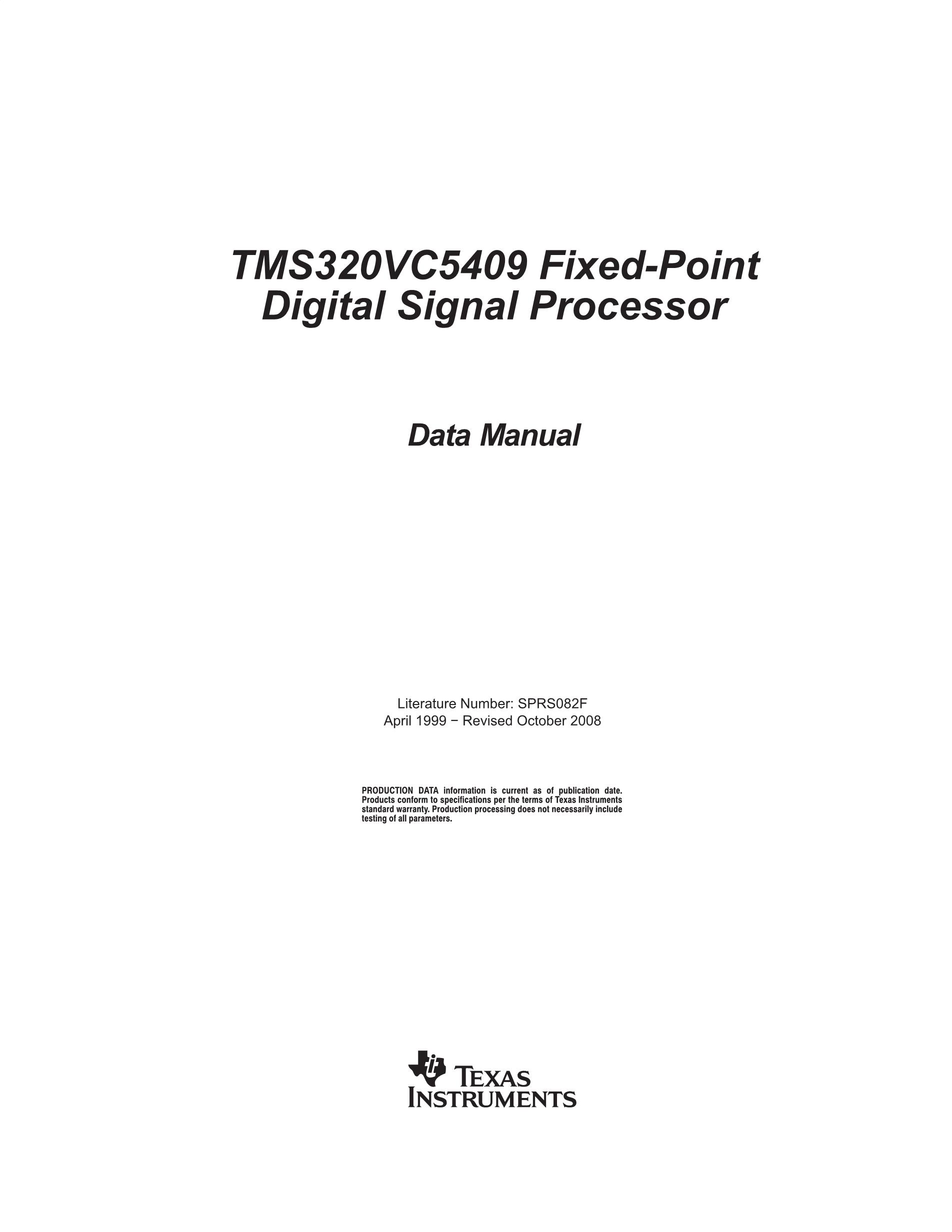 TMS320VC5409ZGU-80's pdf picture 1