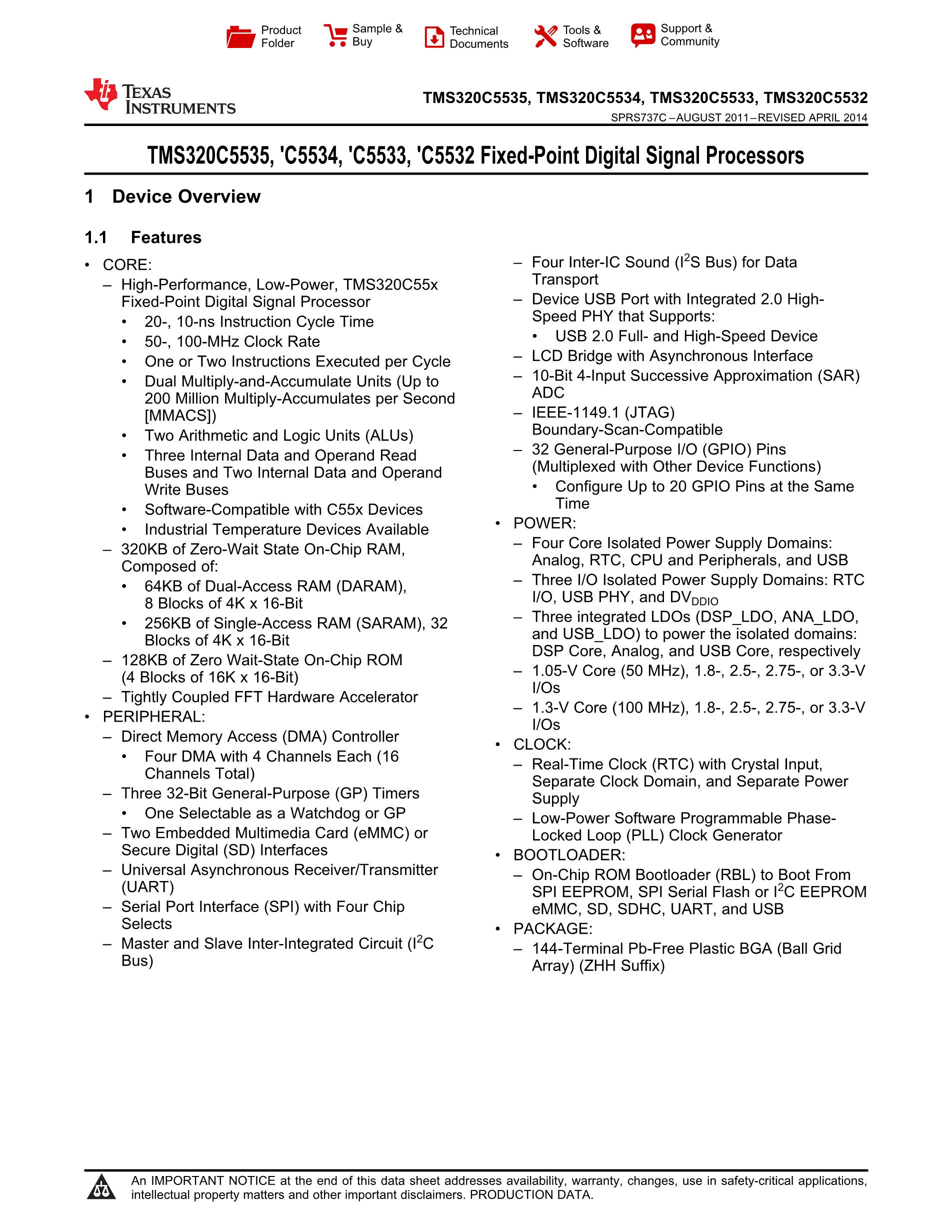 TMX320VC33PG's pdf picture 1