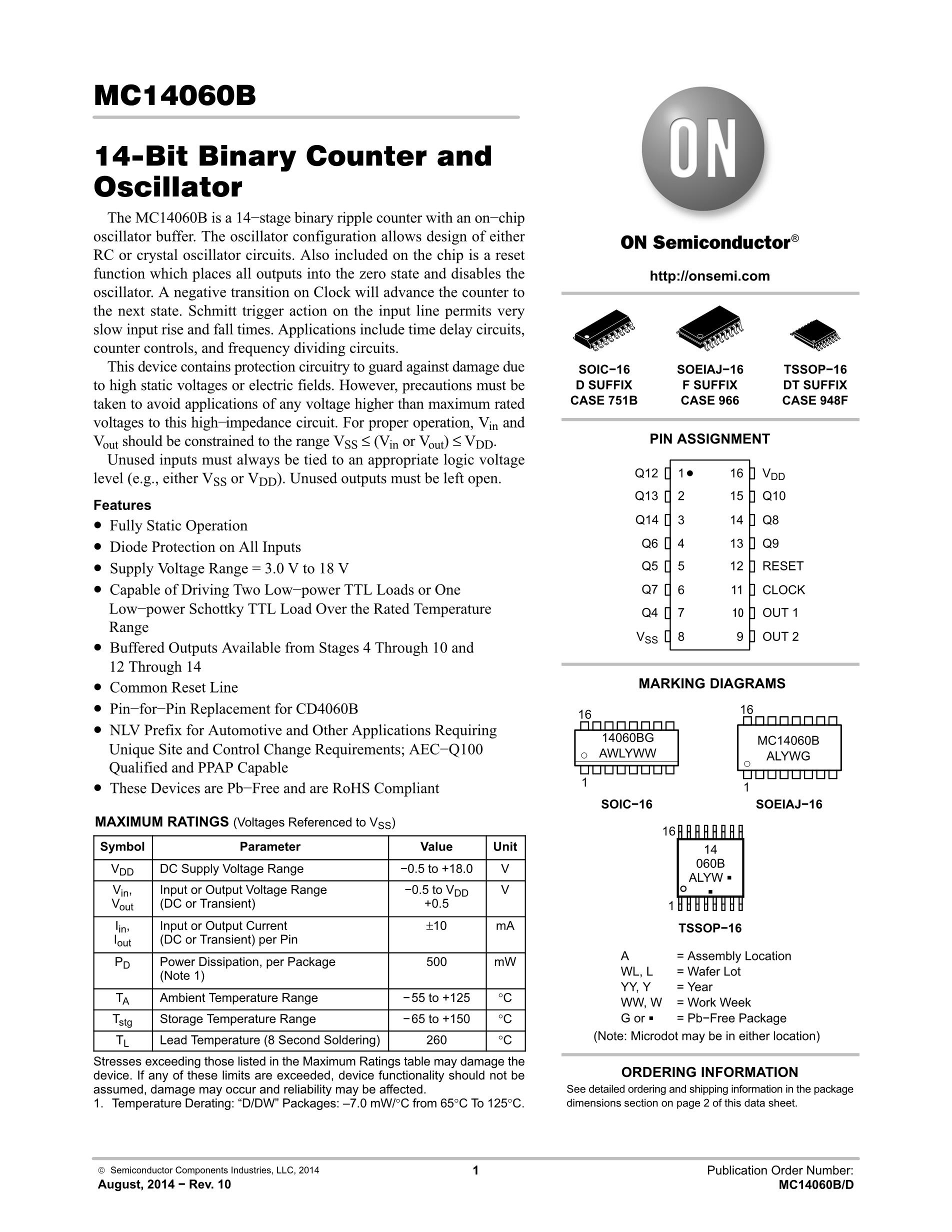 MC14060BDR2G's pdf picture 1