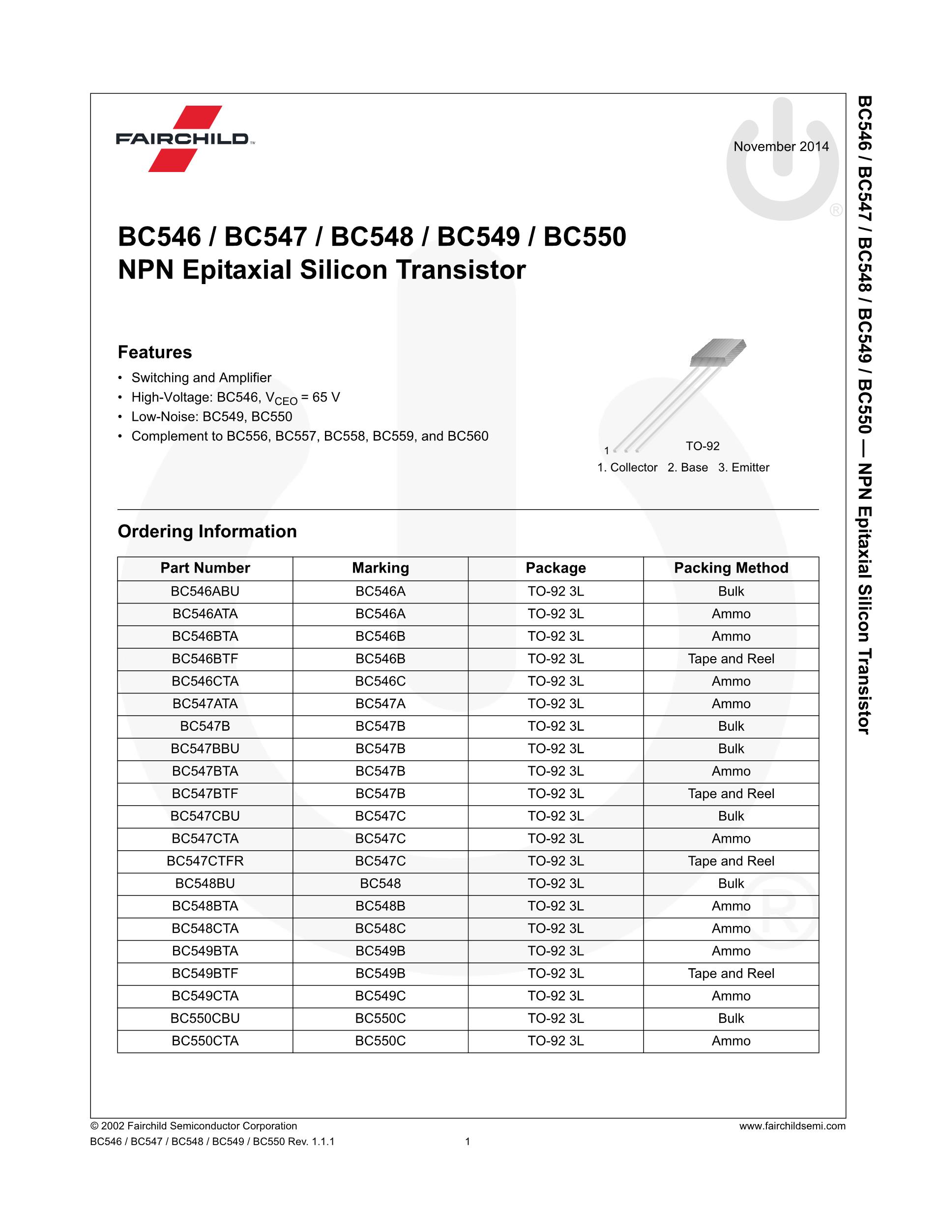 BC549 NPN Transistor Pinout, Features, Equivalent Datasheet, 47% OFF