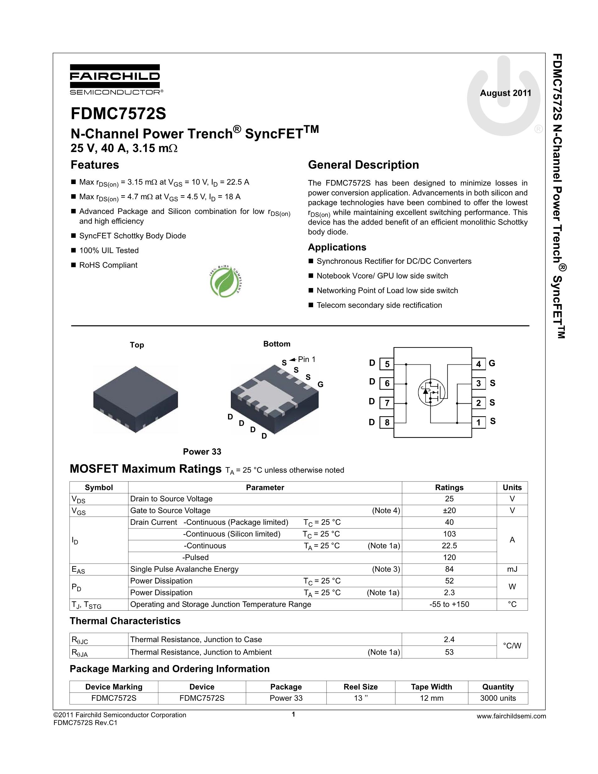 FDMC4435BZ's pdf picture 2