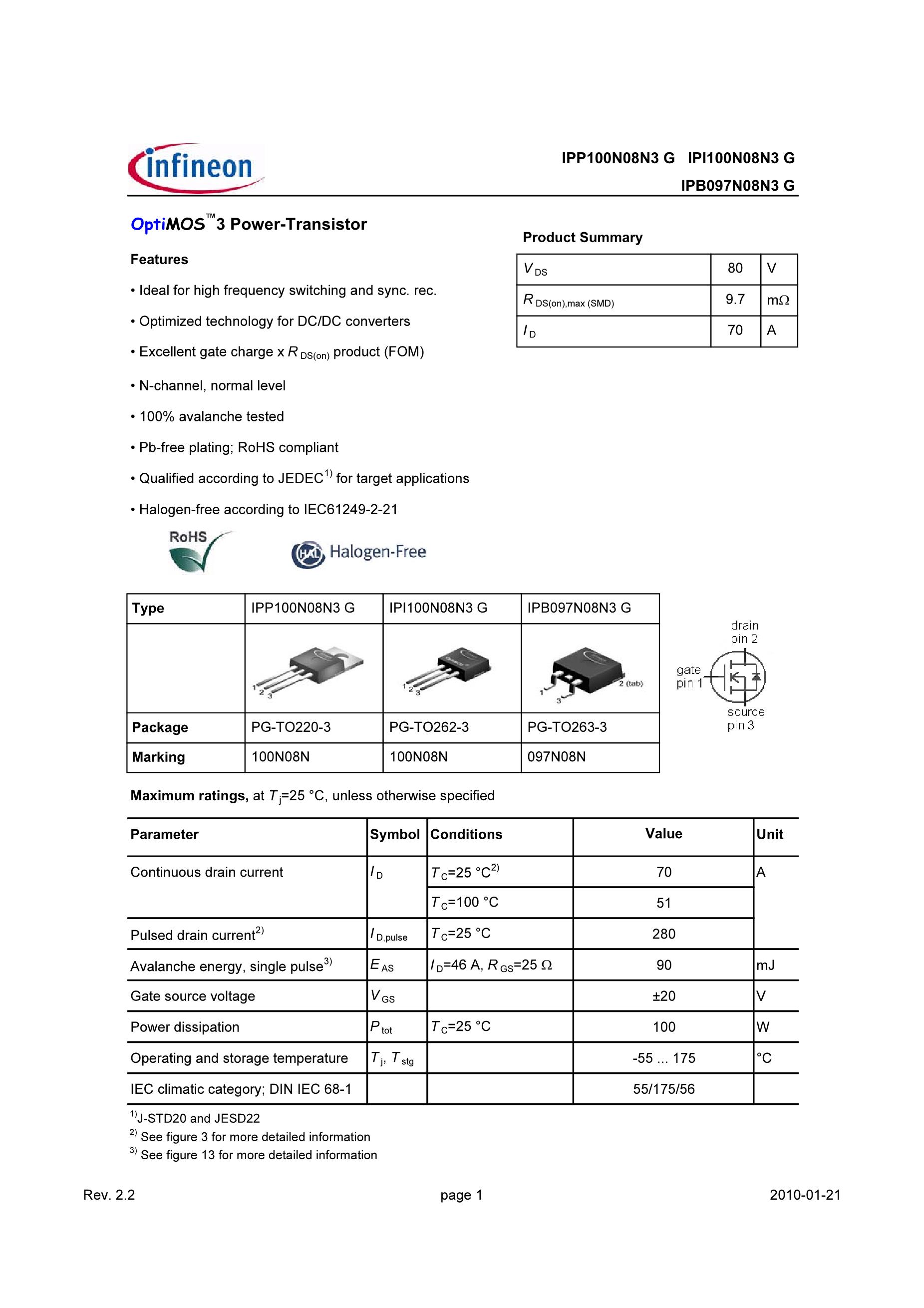 IPP100N10S3-05's pdf picture 1