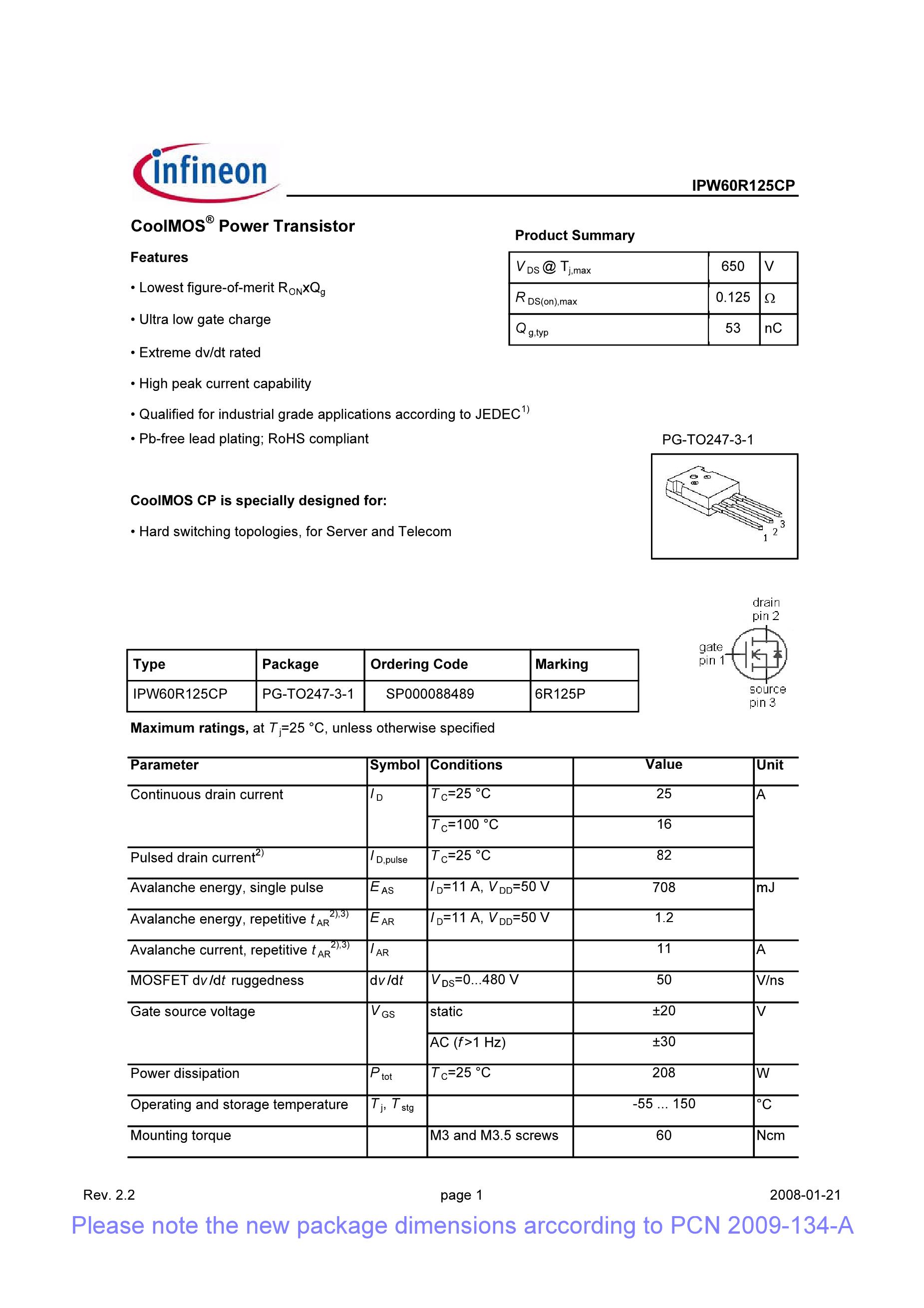 IPW60R280P6's pdf picture 1