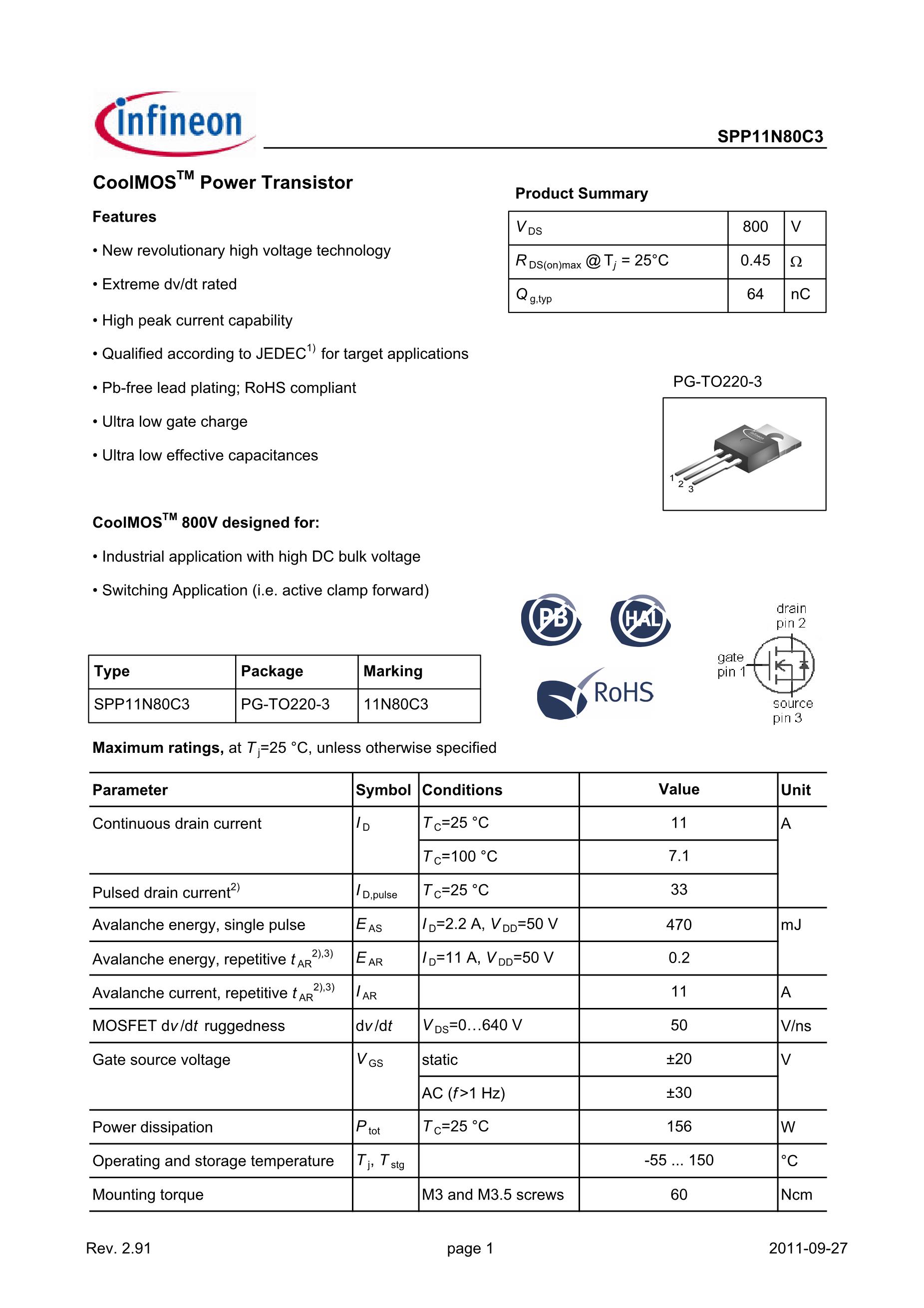 SPI15N60CFD's pdf picture 1