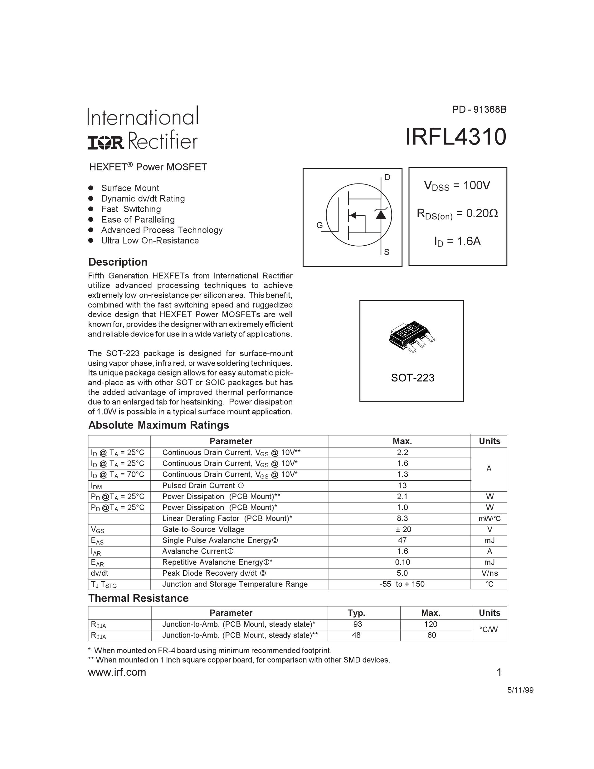 IRFL4310TR's pdf picture 1