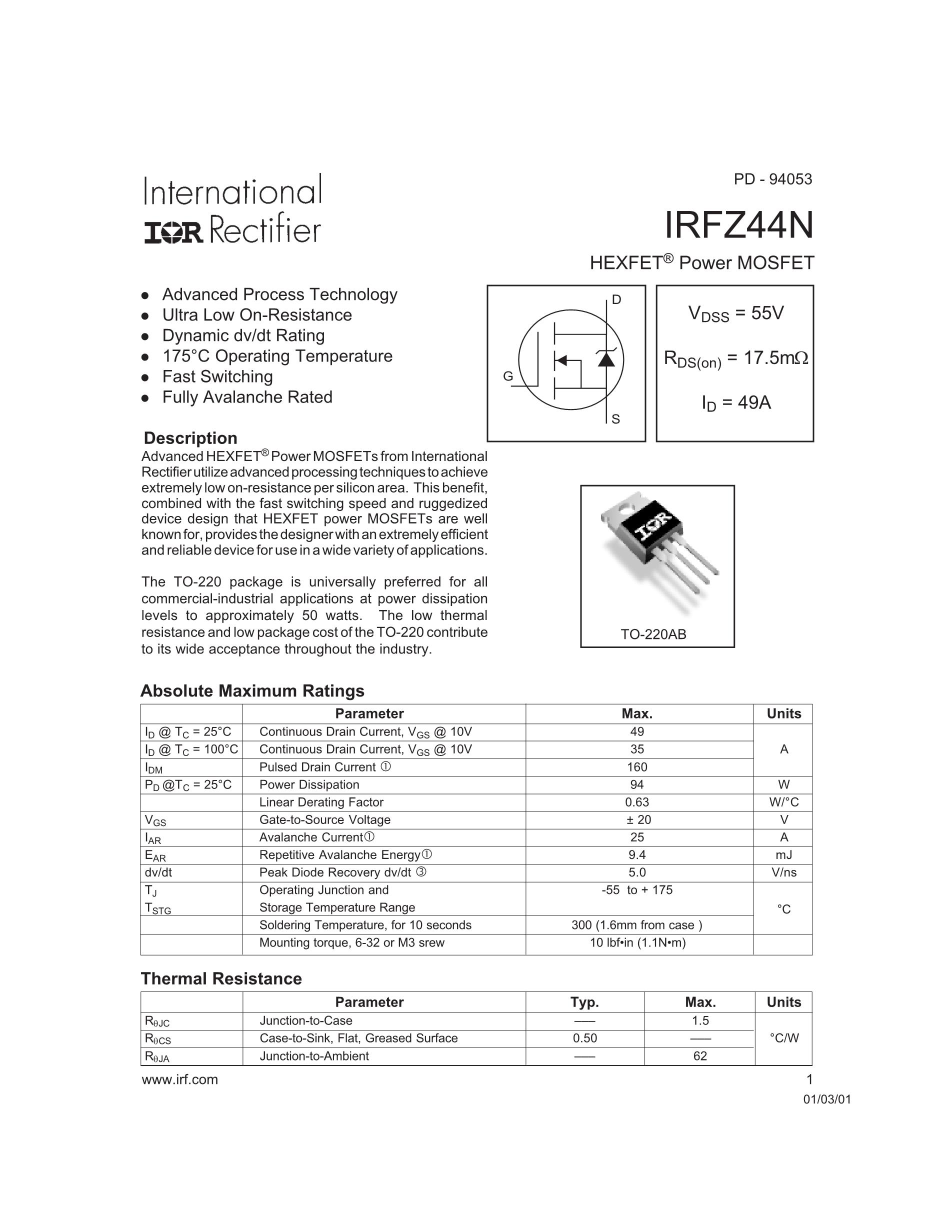 IRFZ44N's pdf picture 1