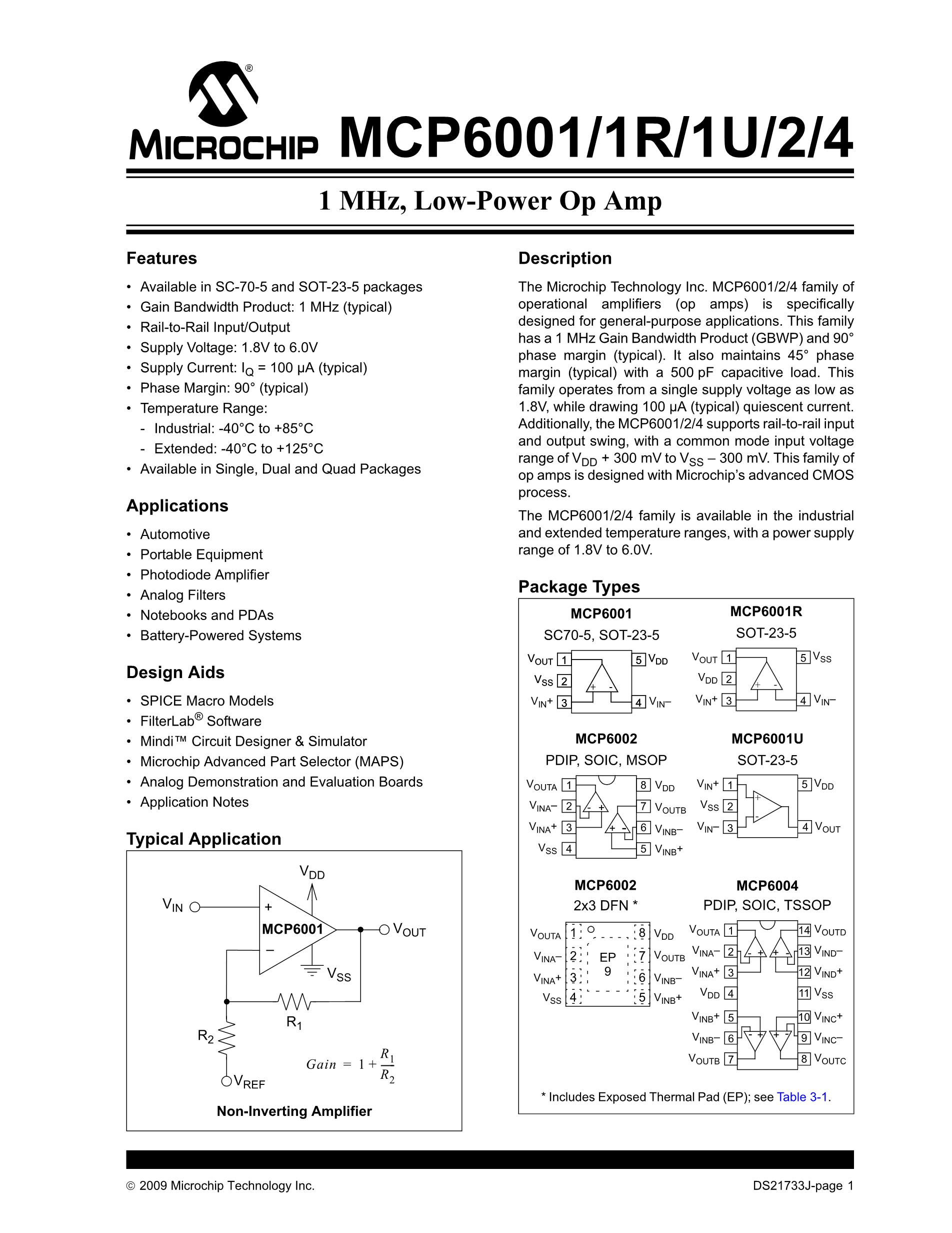 MCP6002-I/SN's pdf picture 1