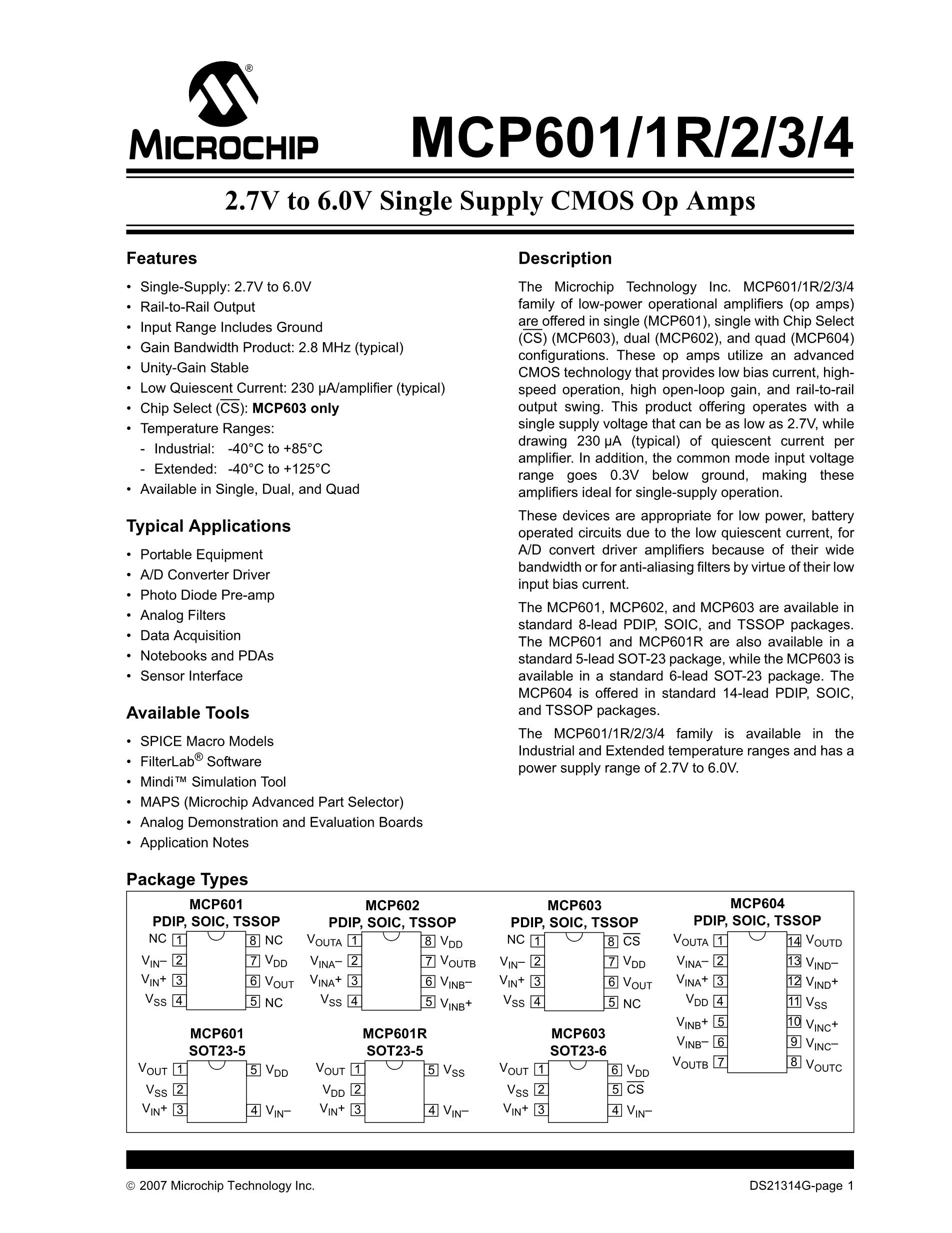 MCP602-I/SN's pdf picture 1