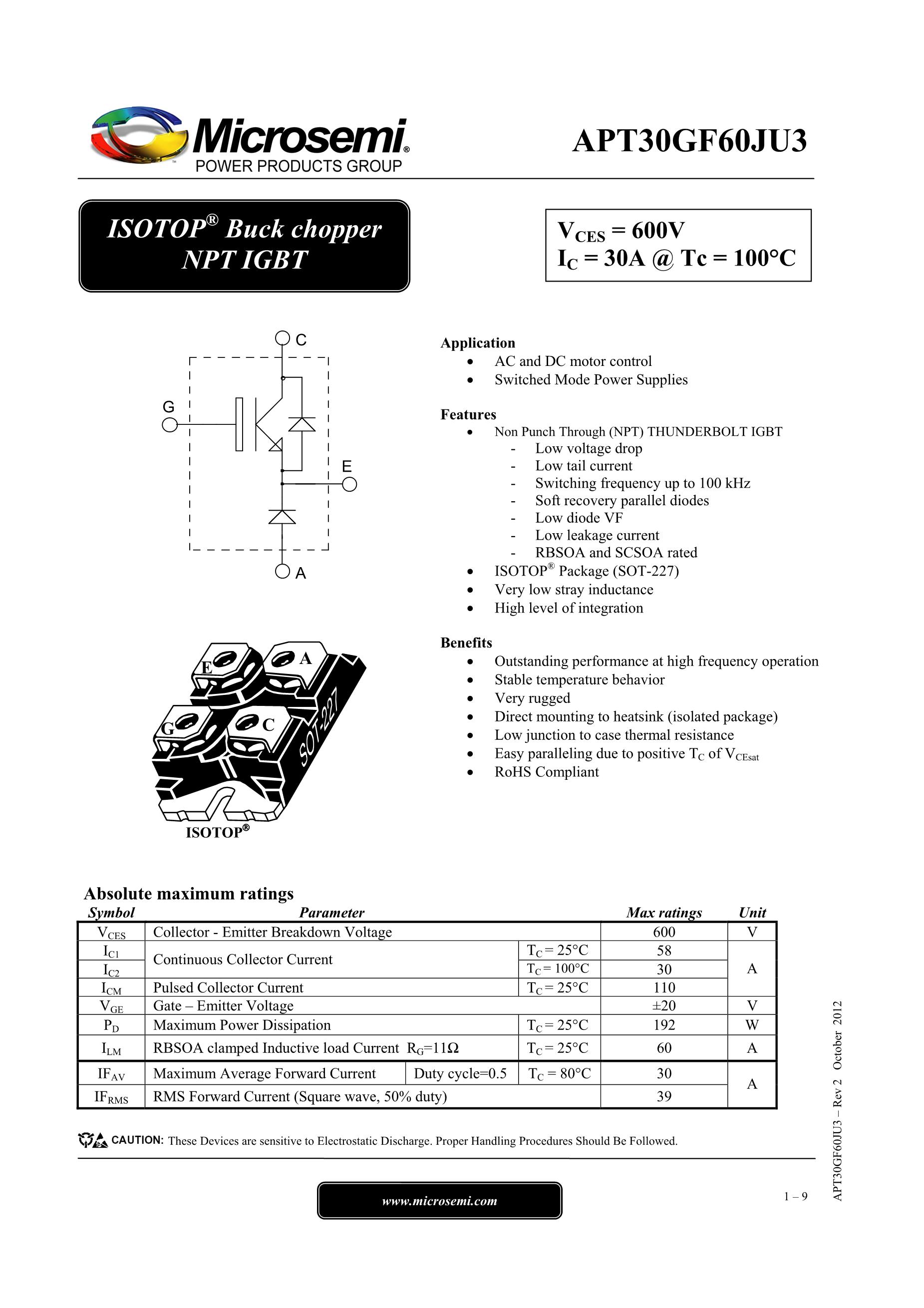 APT30D60B APT30D60BG 600V 30A's pdf picture 1