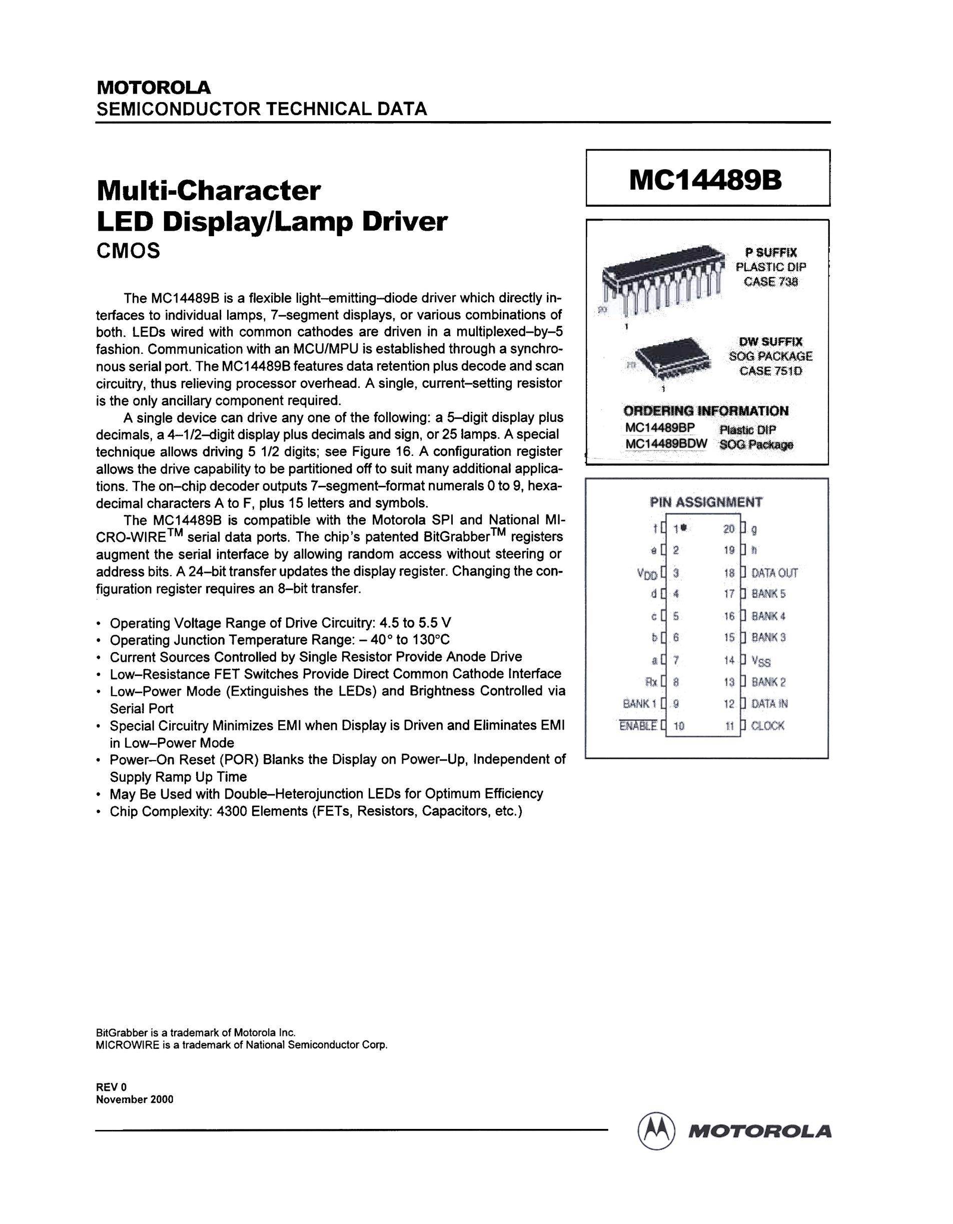 MC14489BPE's pdf picture 1