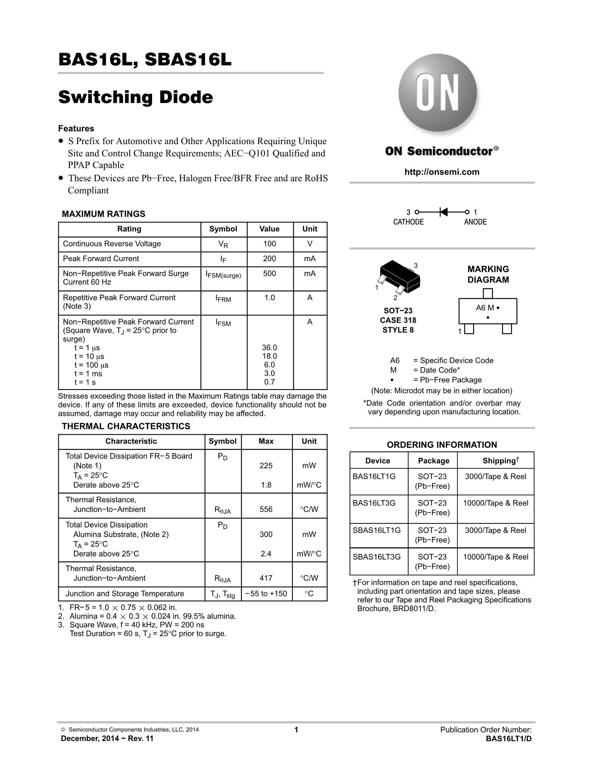 BAS16LT1's pdf picture 1