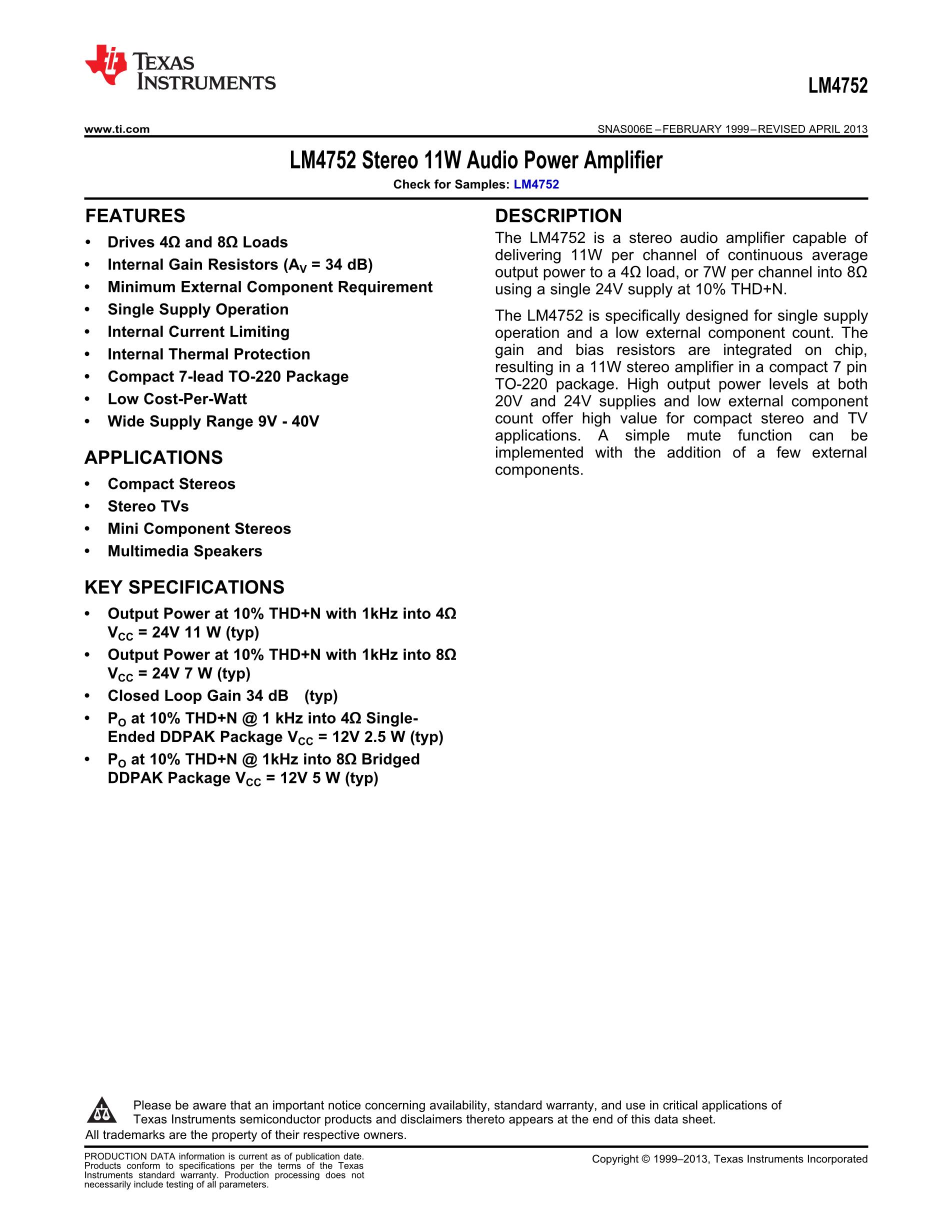 LM4752TS's pdf picture 1