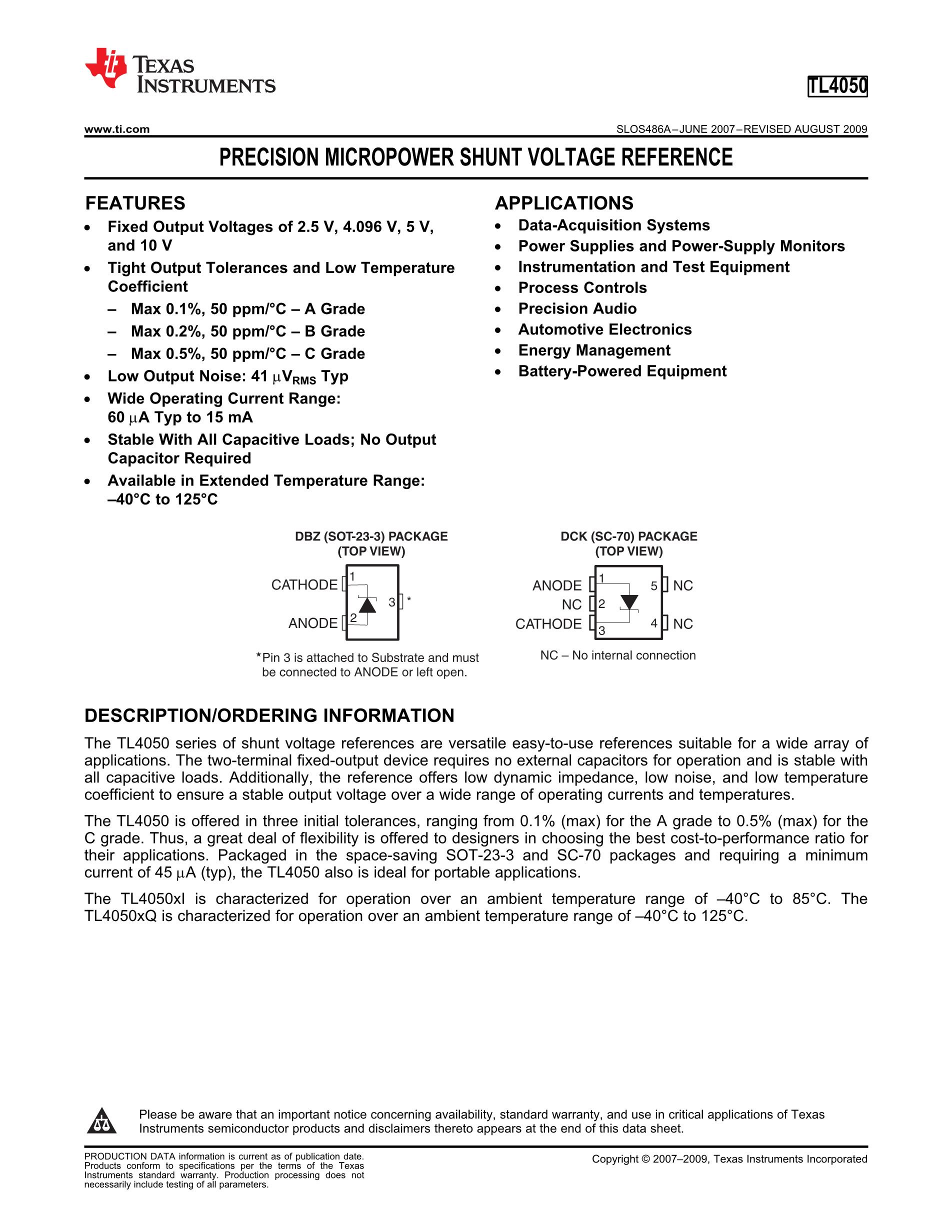 TL4050A25QDCKT's pdf picture 1
