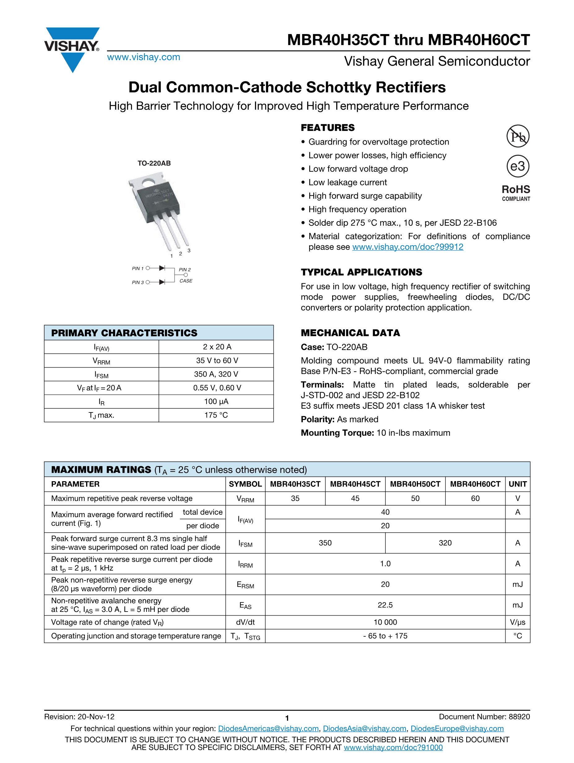 MBR40030CT's pdf picture 1