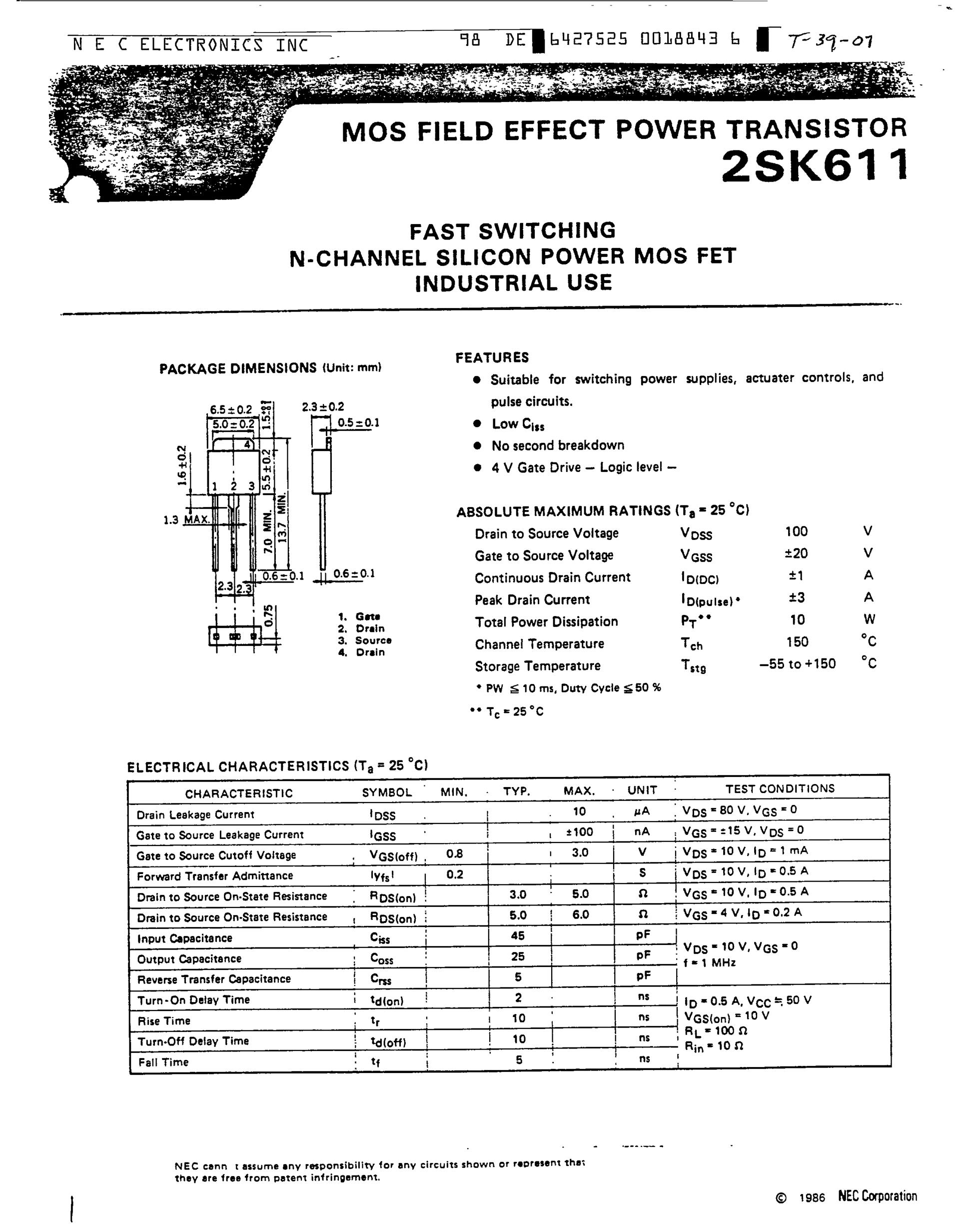 2SK611-Z-E1's pdf picture 1