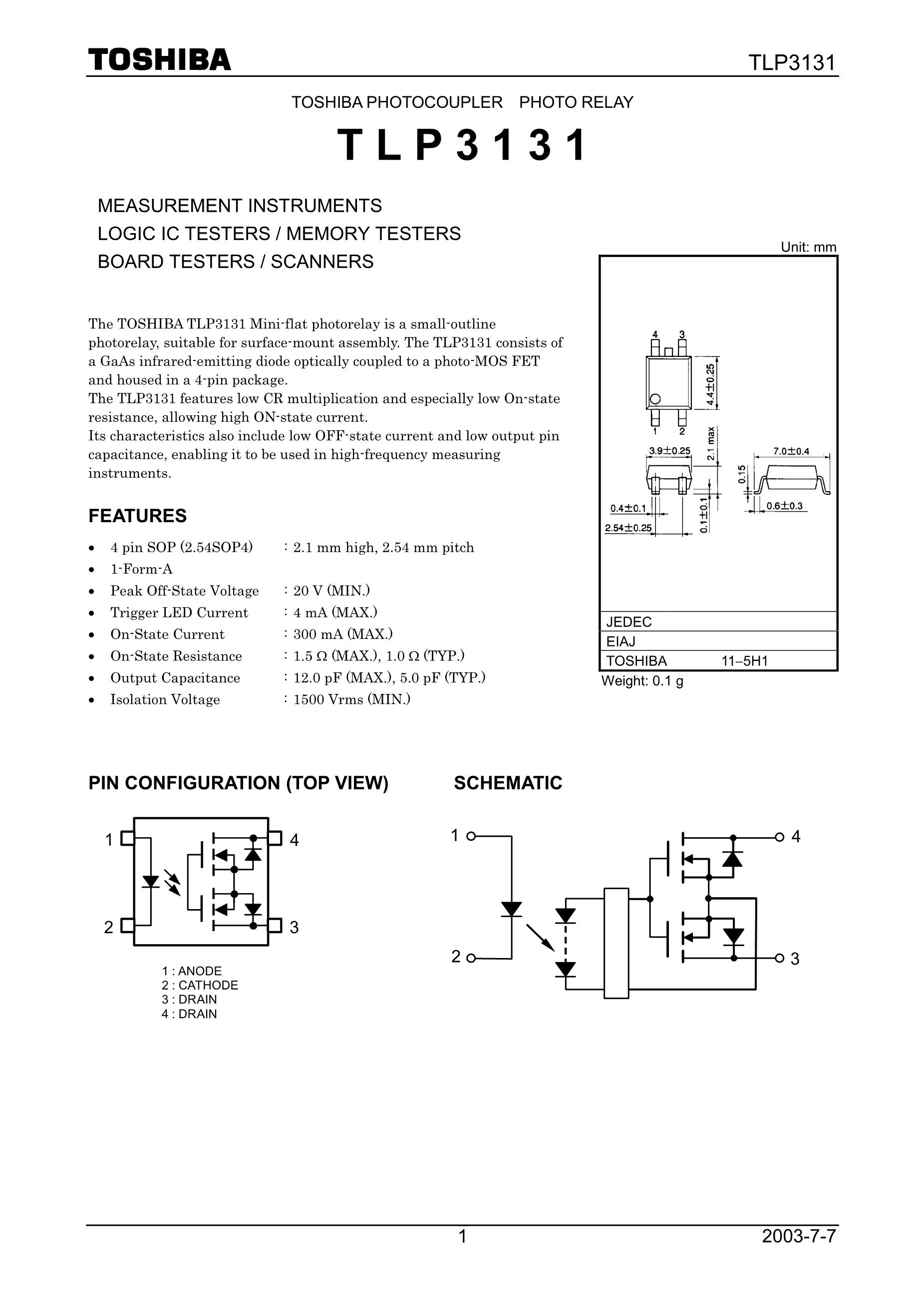 TLP350  DIP8's pdf picture 1