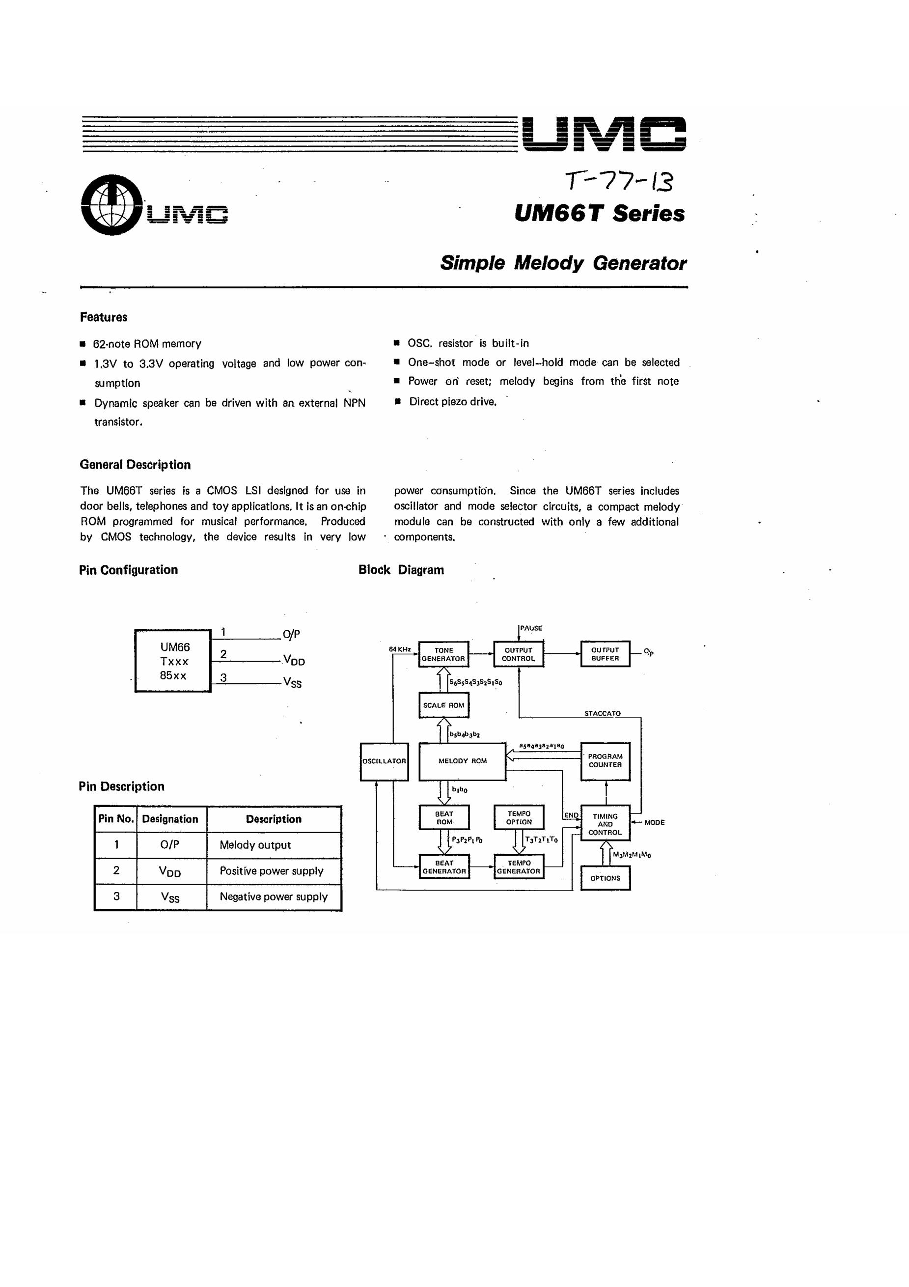 UM66T01L's pdf picture 1