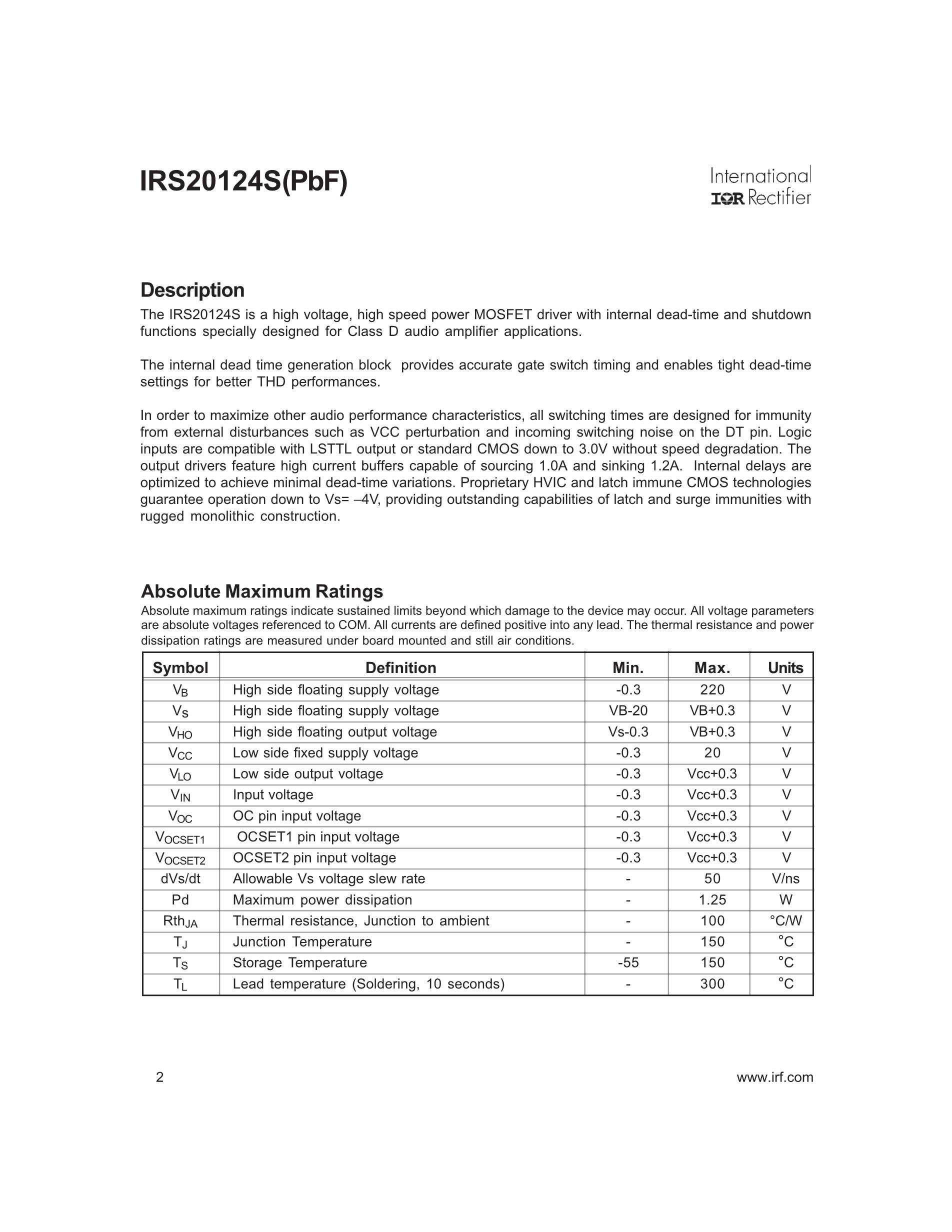 IRS2552DPBF's pdf picture 2