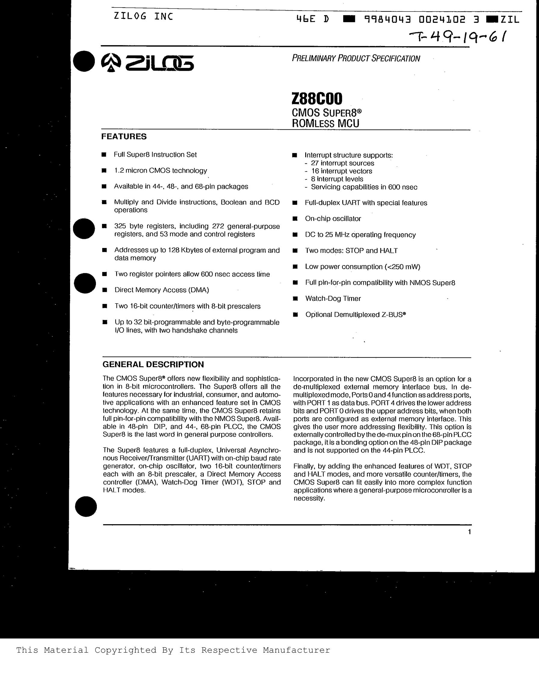 Z88C0020PSC's pdf picture 1