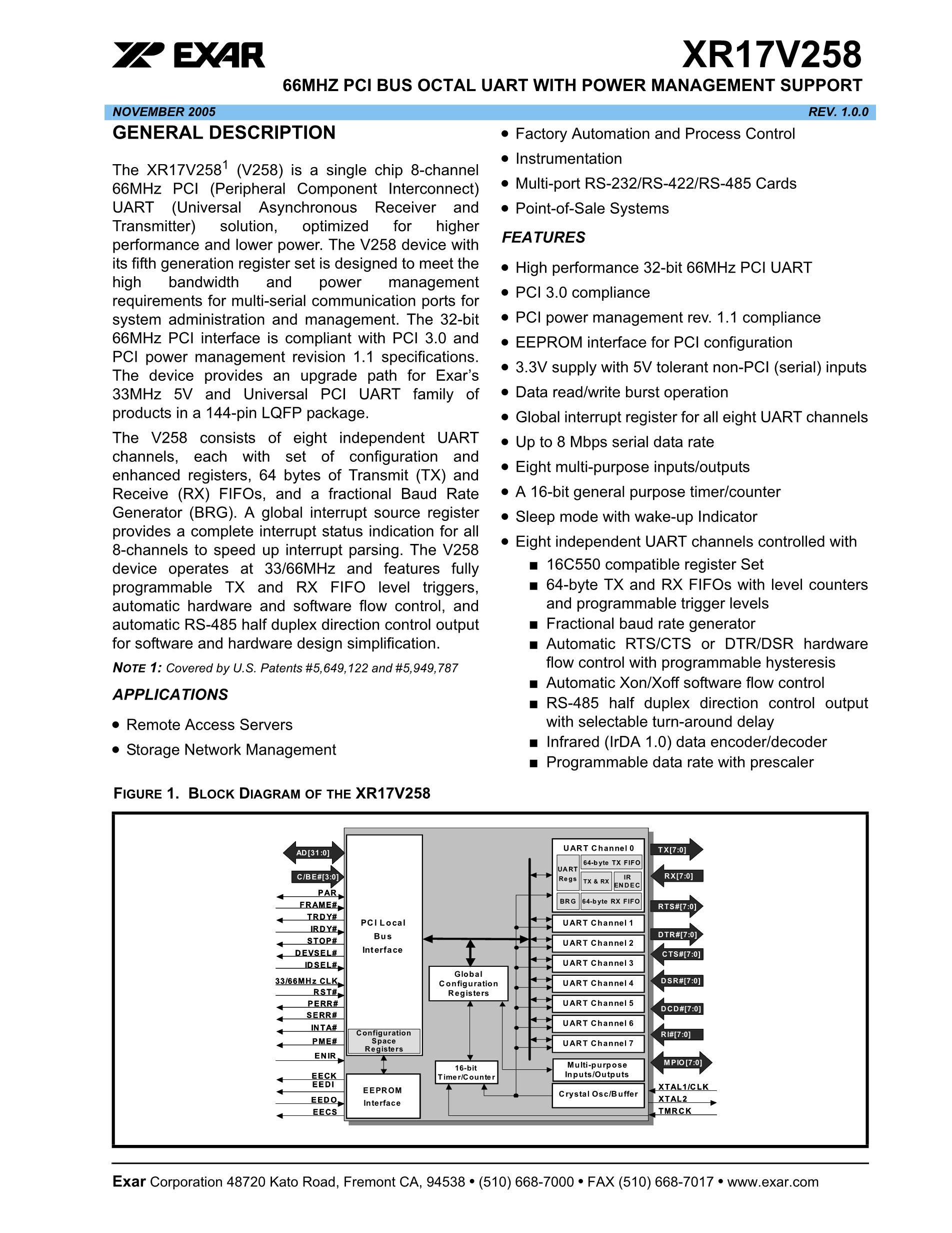 XR17C154CV-F's pdf picture 1