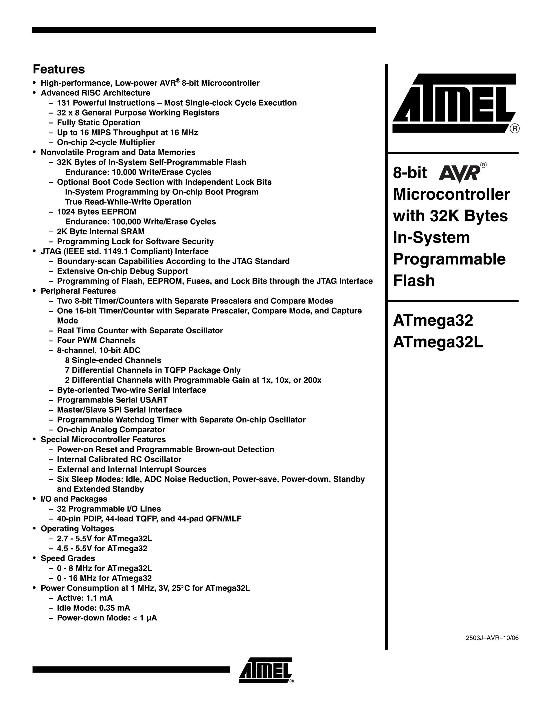 ATMEGA32-16AU's pdf picture 1