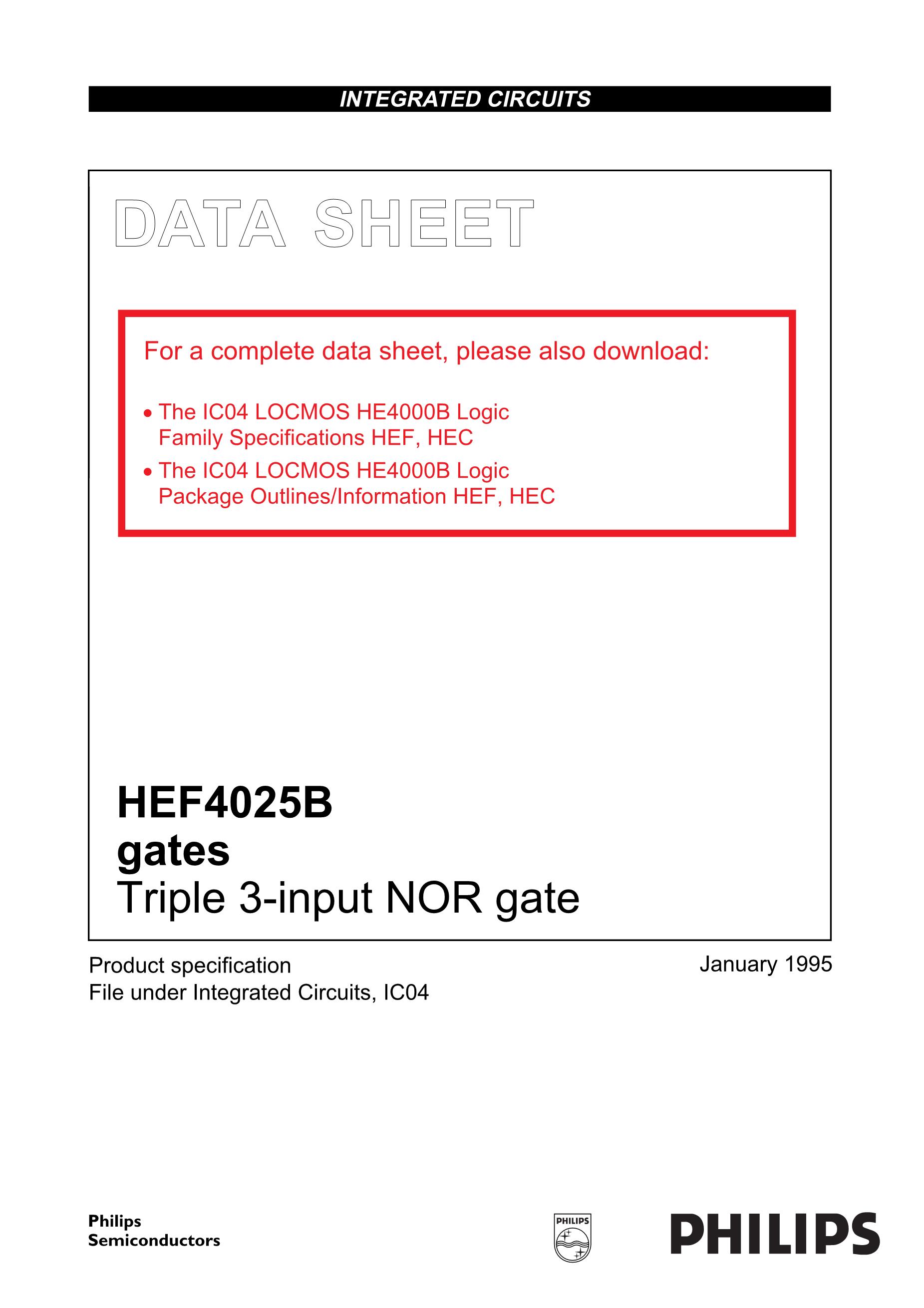 HEF4025BT's pdf picture 1