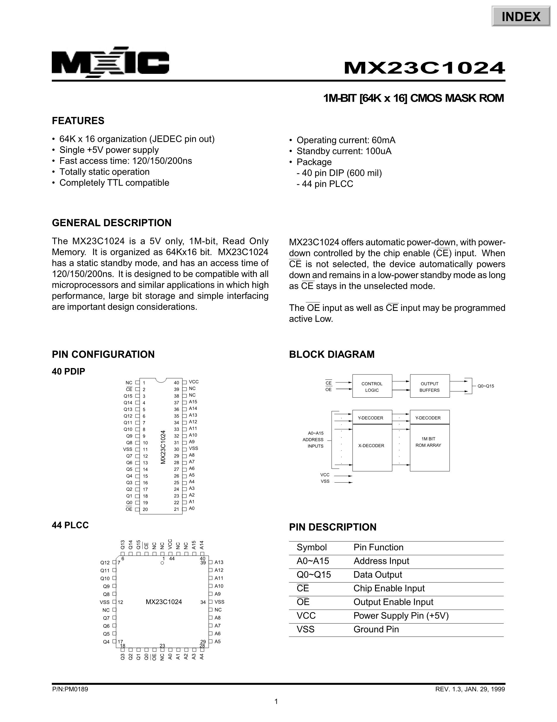 MX23L3210YC-10G's pdf picture 1
