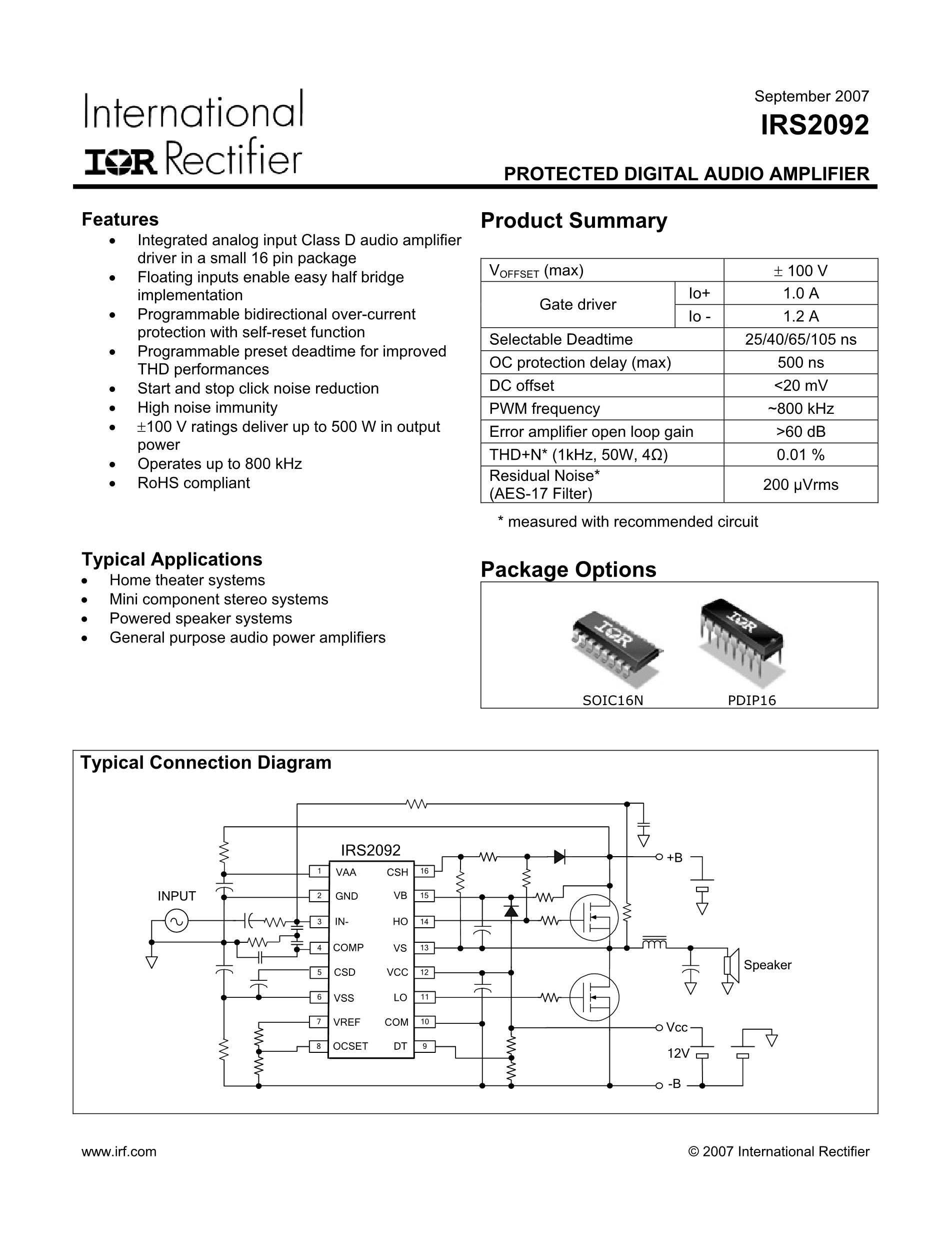 Irs2092s схема включения