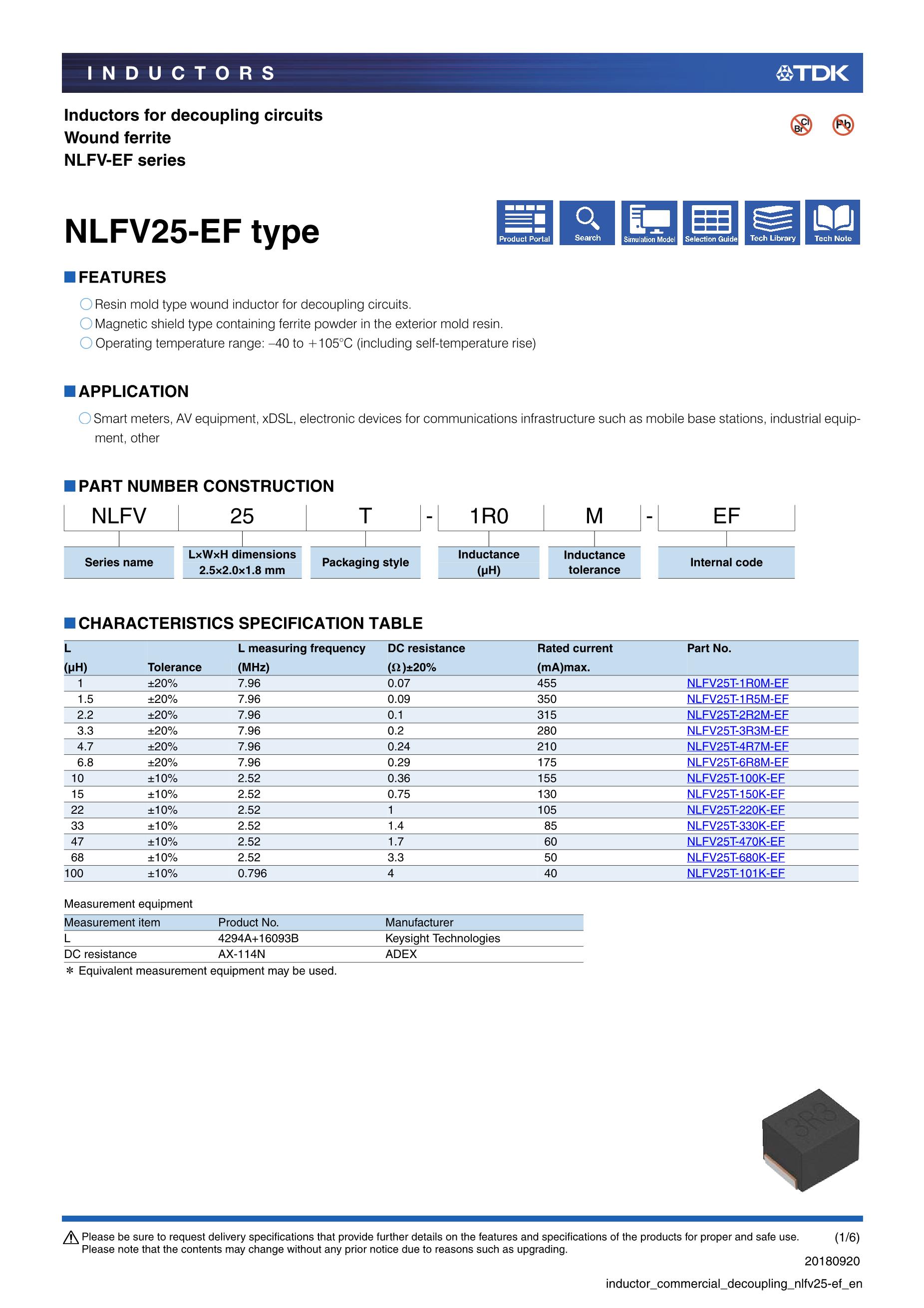 NLFV25T-1R0M's pdf picture 1