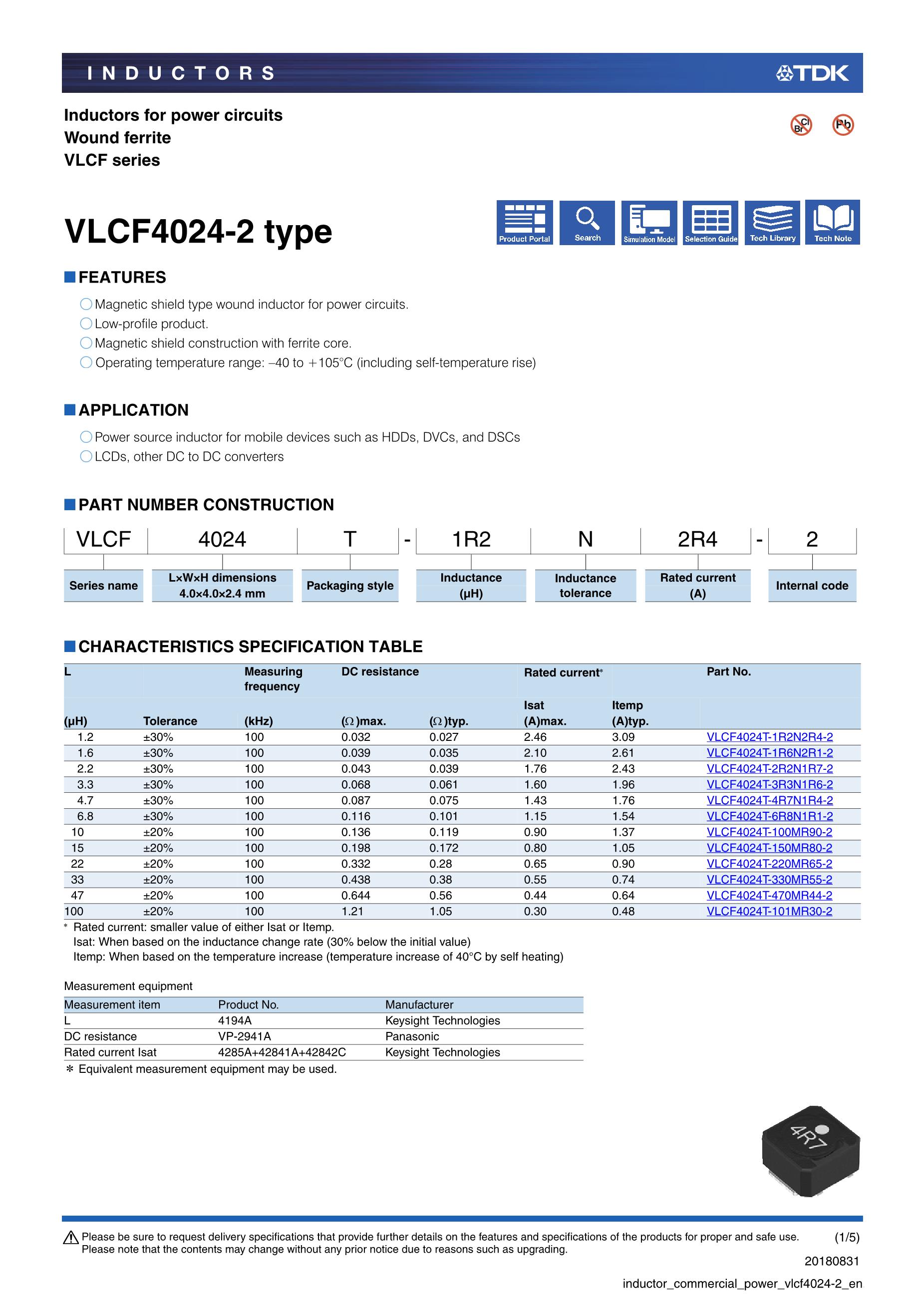 VLCF5020T-150MR90-1's pdf picture 1