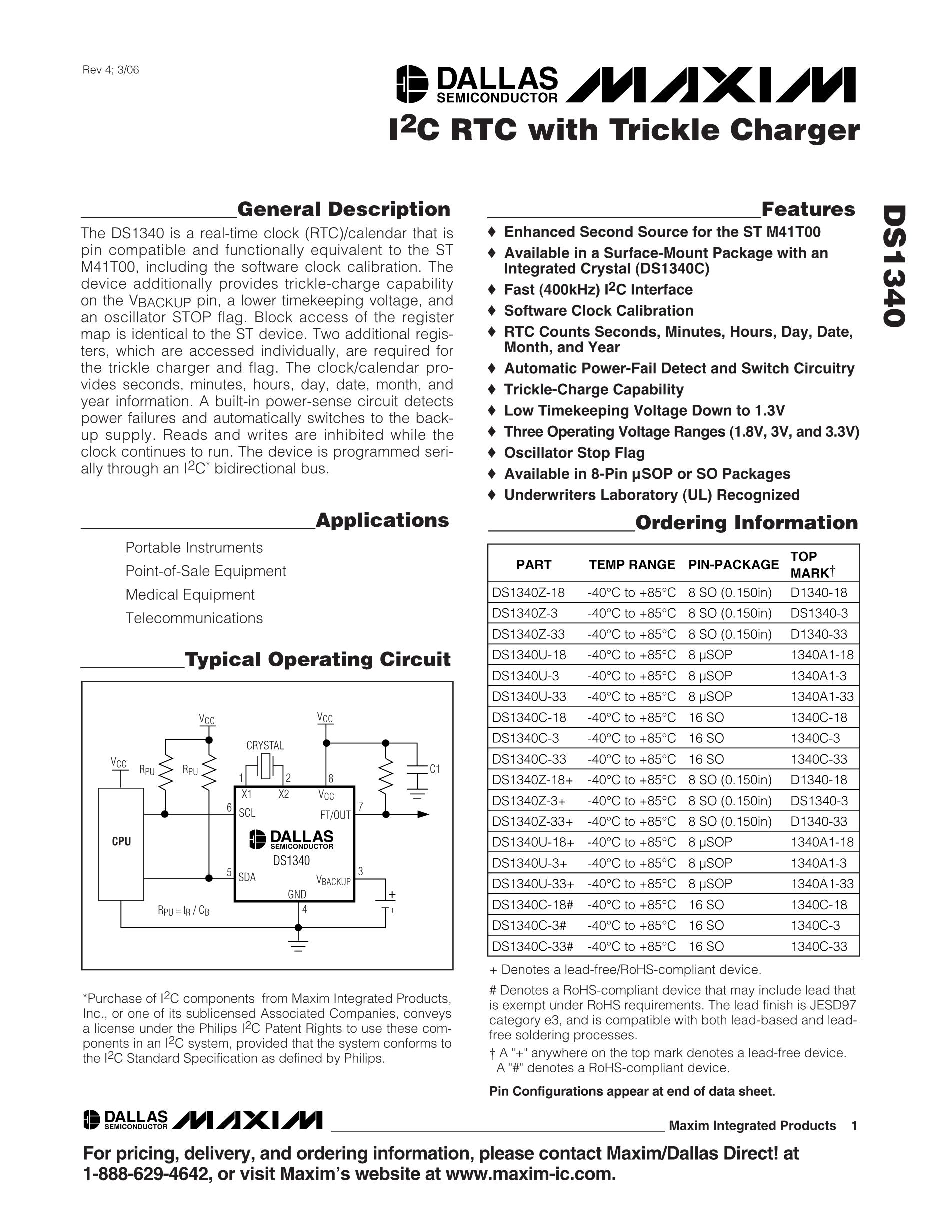 DS1340U-33+'s pdf picture 1