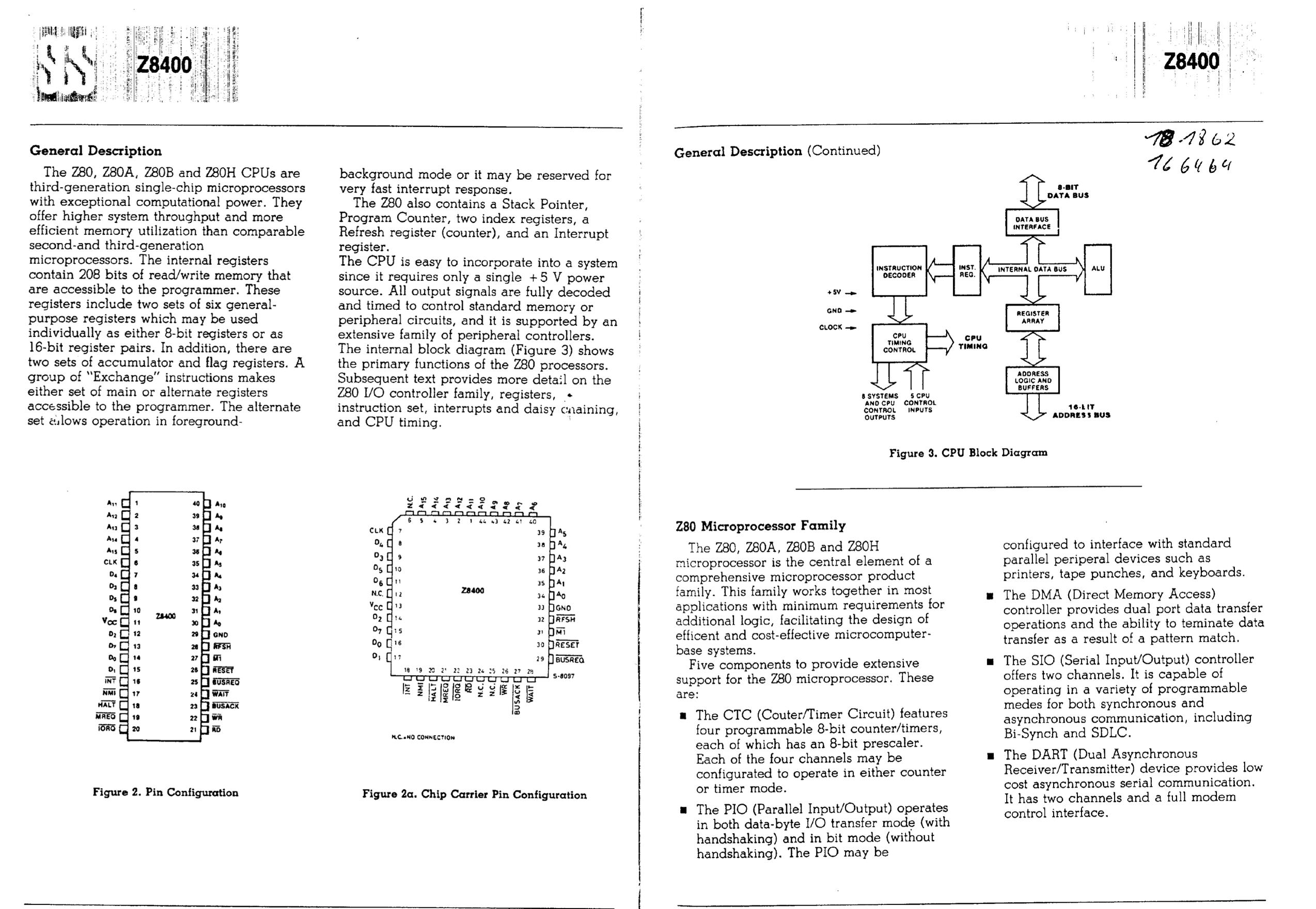 Z8400APS/Z80CPU's pdf picture 2
