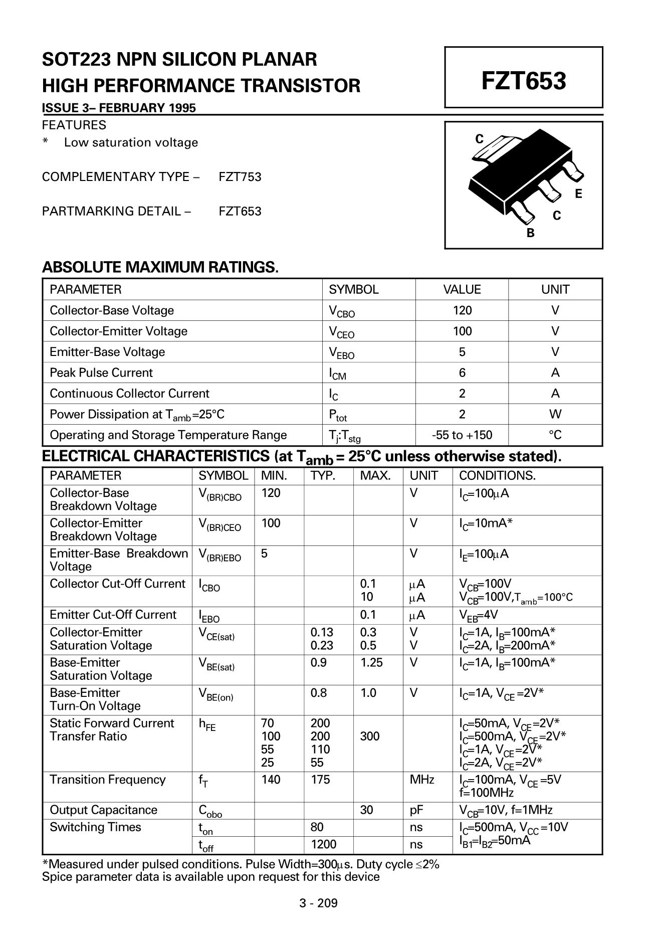 FZT653TA(5pcs)'s pdf picture 1