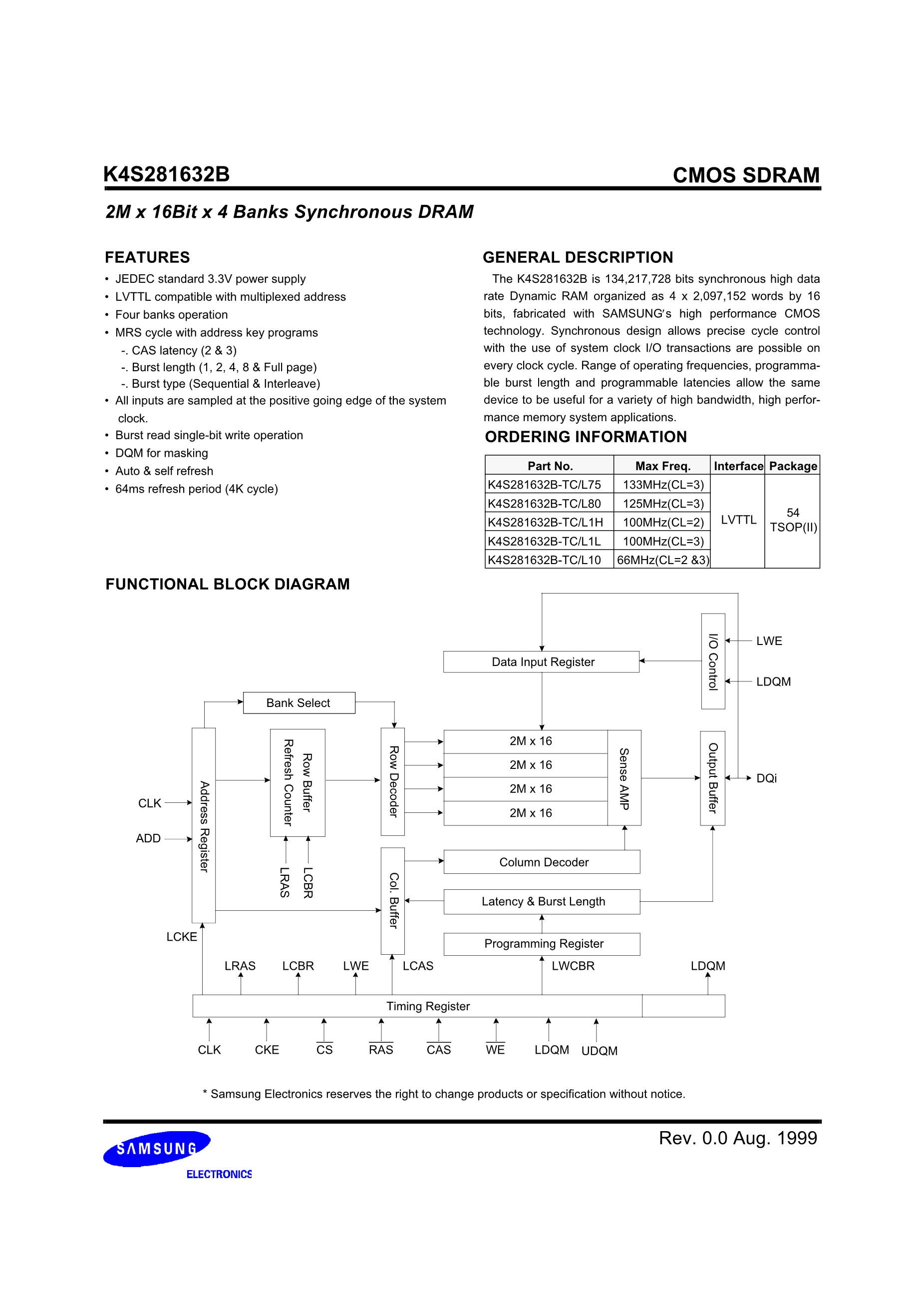 K4S281632K-UP75's pdf picture 2