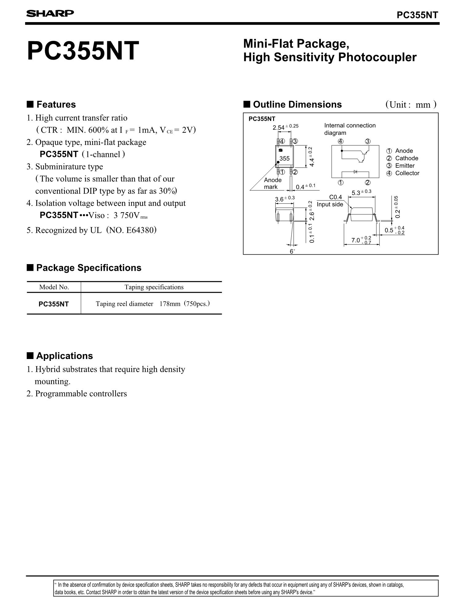 PC357N2TJ00F's pdf picture 1