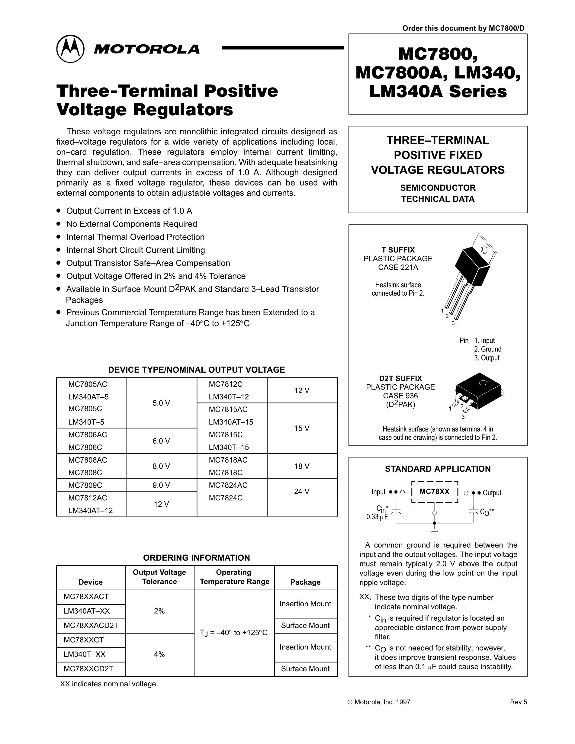 Lm7815ct характеристики схема подключения