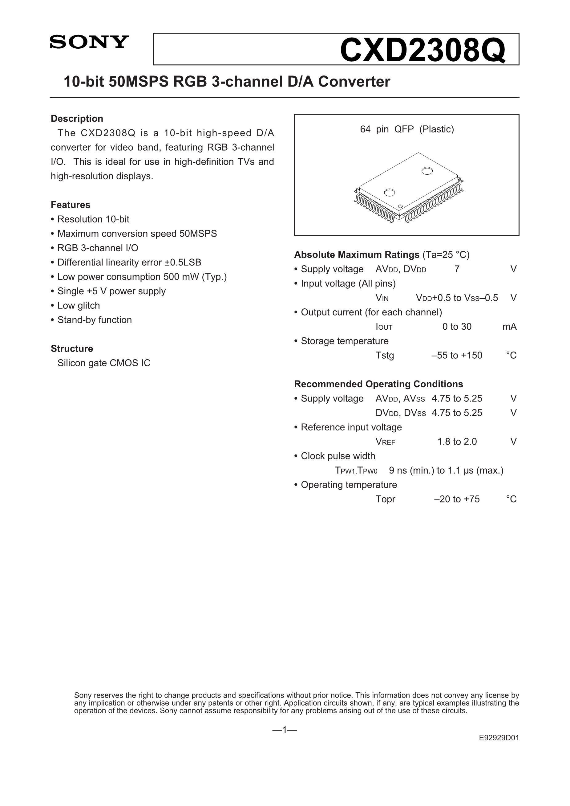 CXD2932AR-3-TL's pdf picture 1
