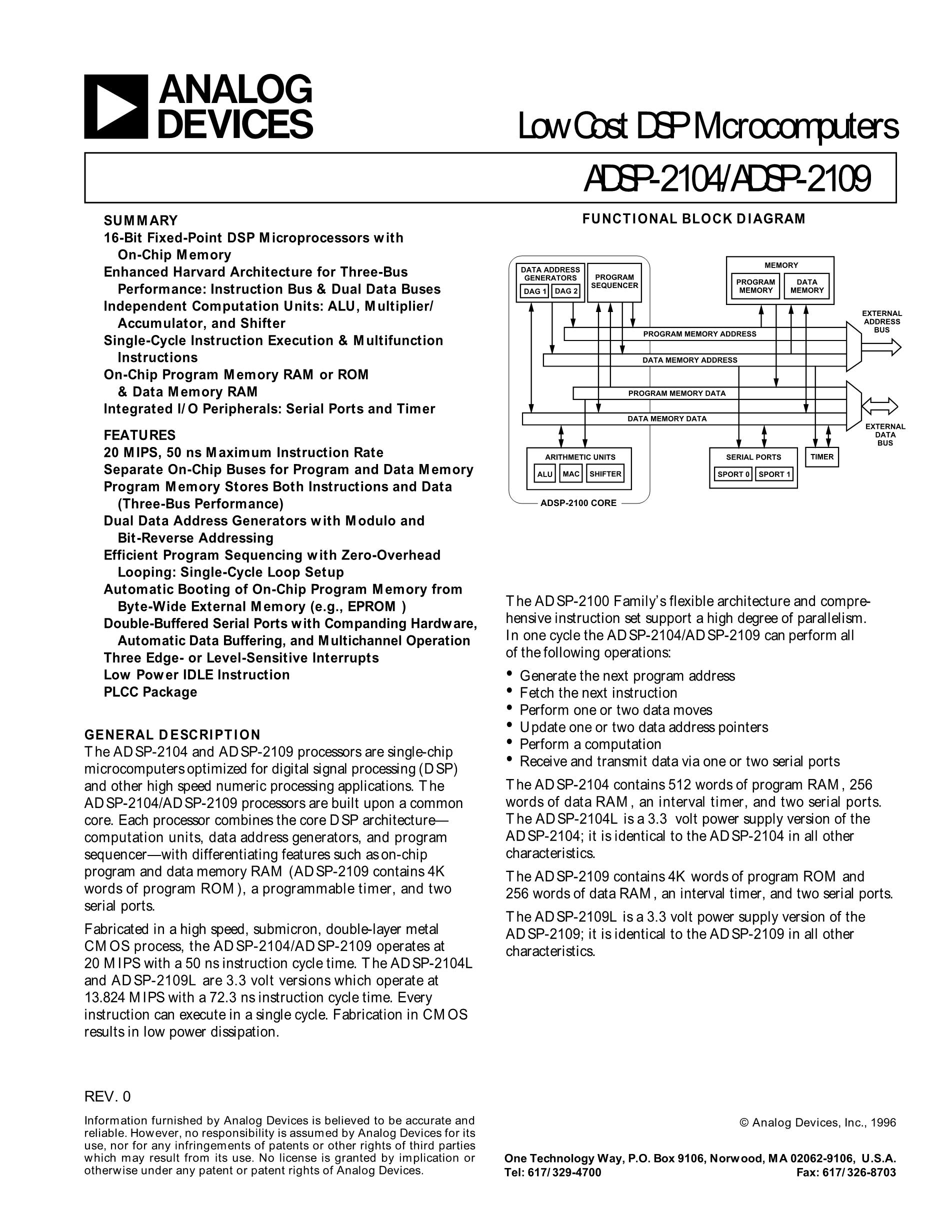 ADSP-2189MBS's pdf picture 1